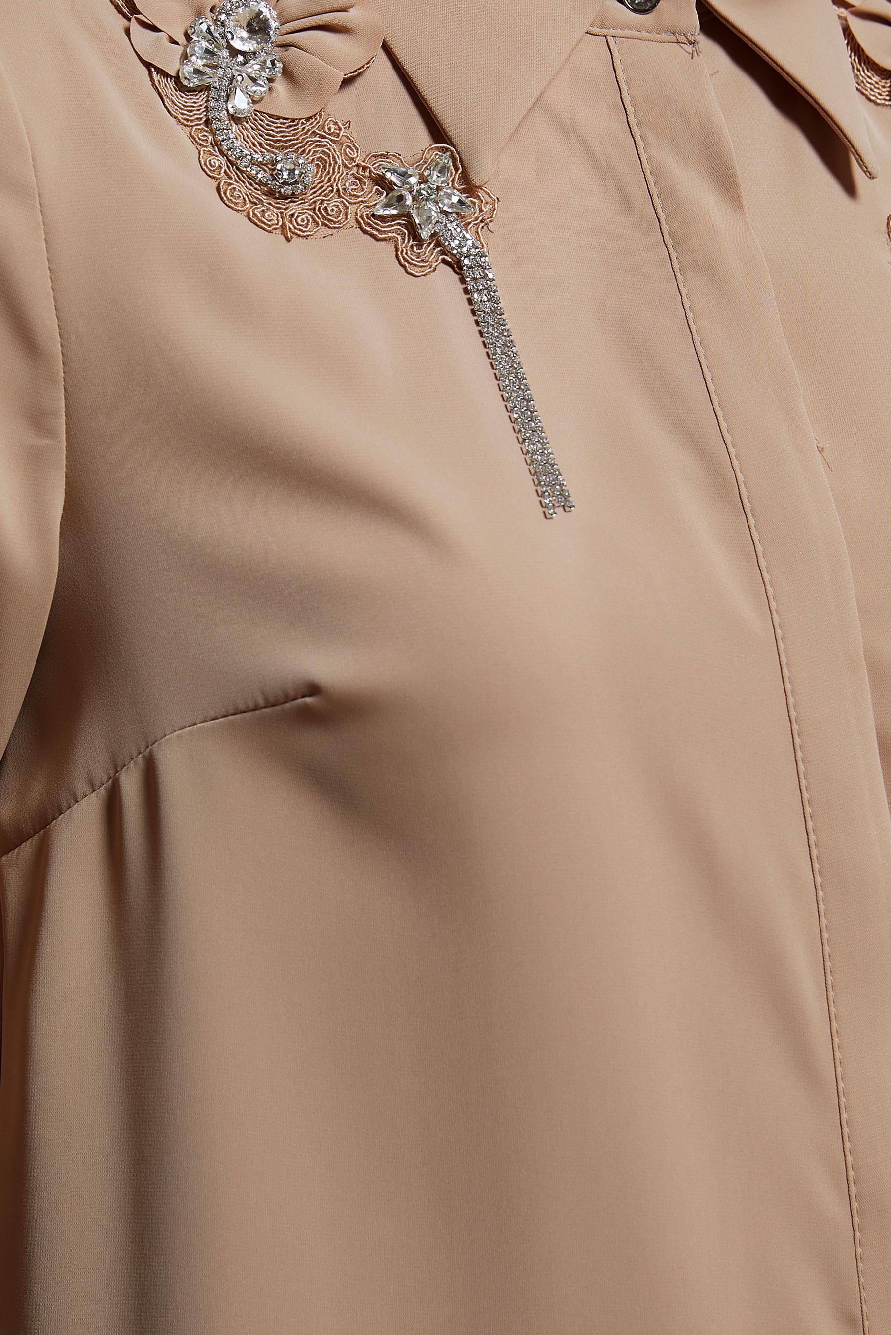 Tesettür giyim KAHVE TAŞ DETAYLI TESETTÜR TUNİK 44667