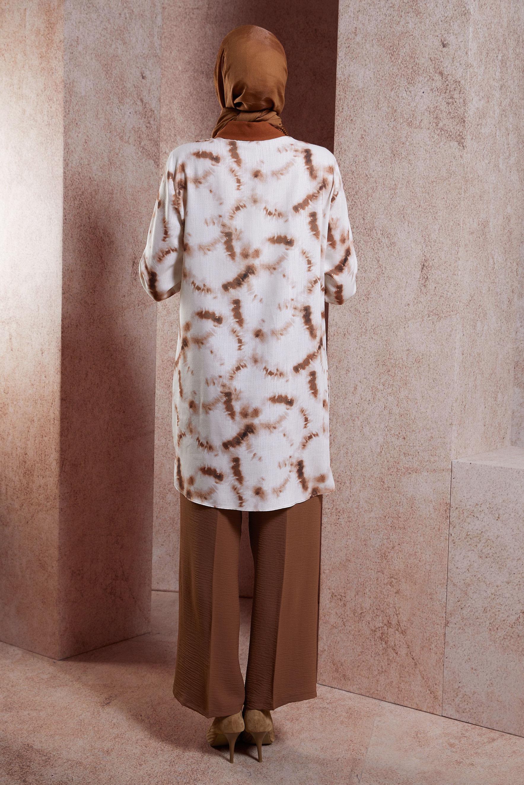 Vêtements hijab ORANGE TUNIQUE MODESTE TIE-DYED 44672