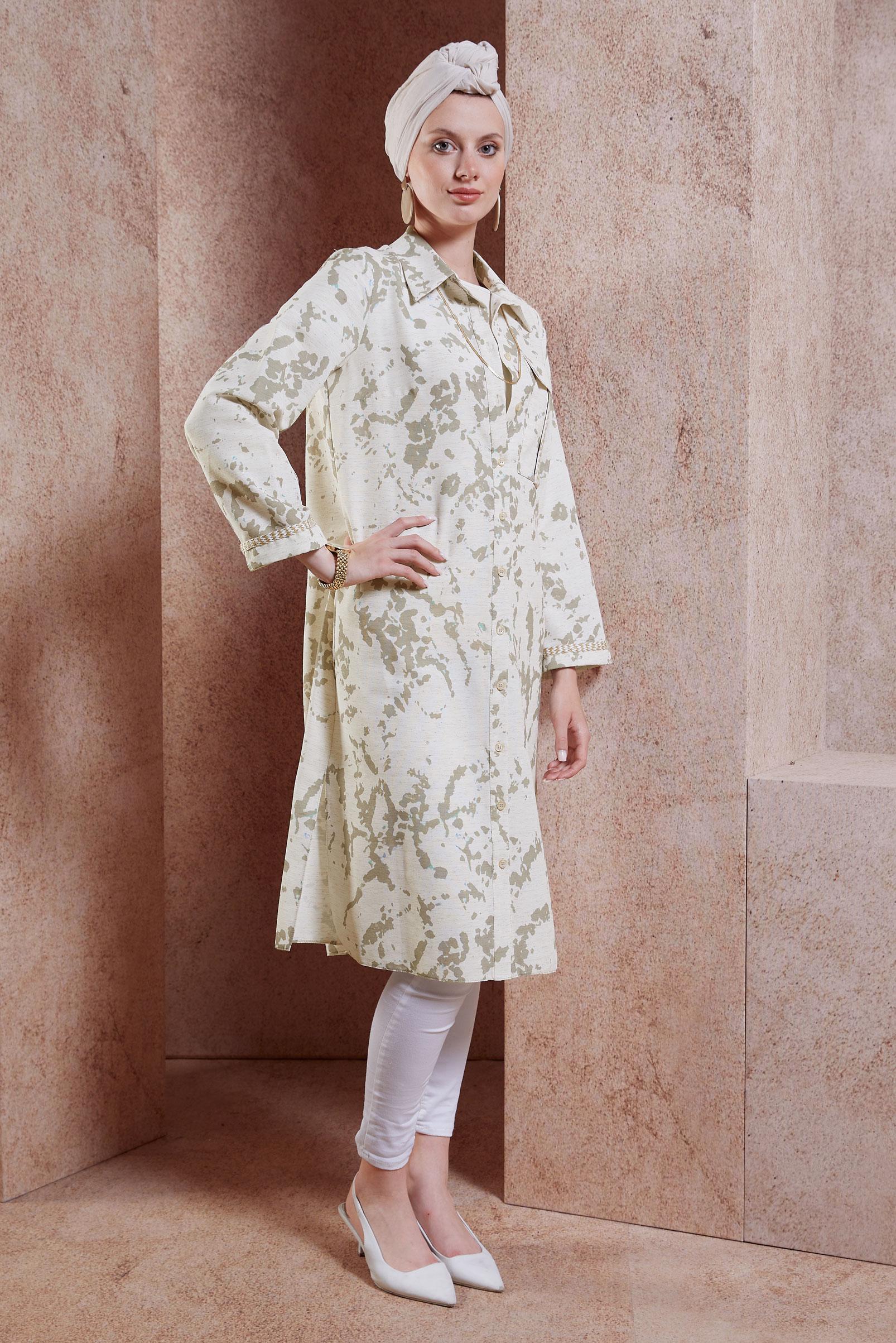 Vêtements hijab VISON TUNIQUE MODESTE TEXTURÉE EN LIN 44673