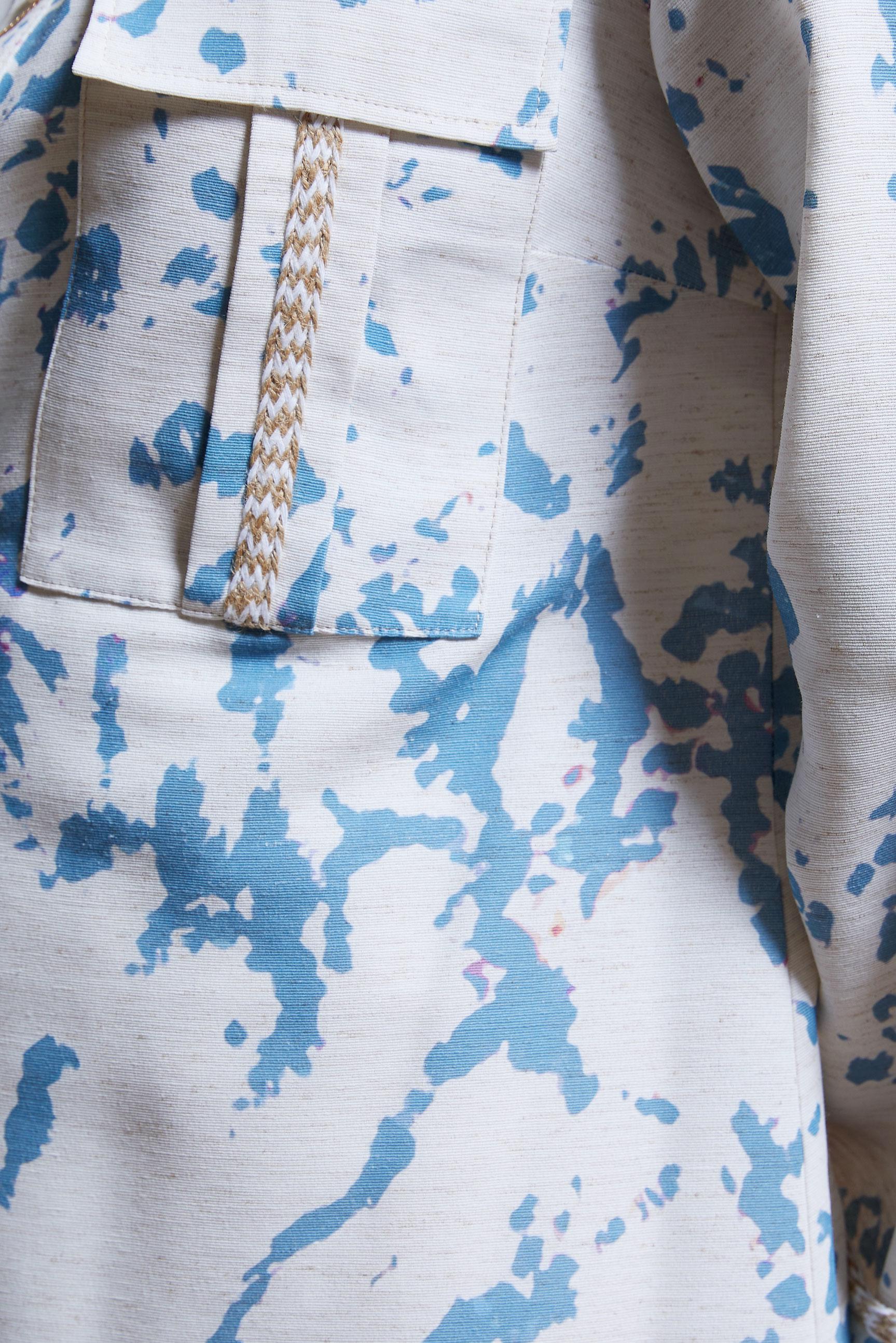 Vêtements hijab BLEU MARINE TUNIQUE MODESTE TEXTURÉE EN LIN 44673