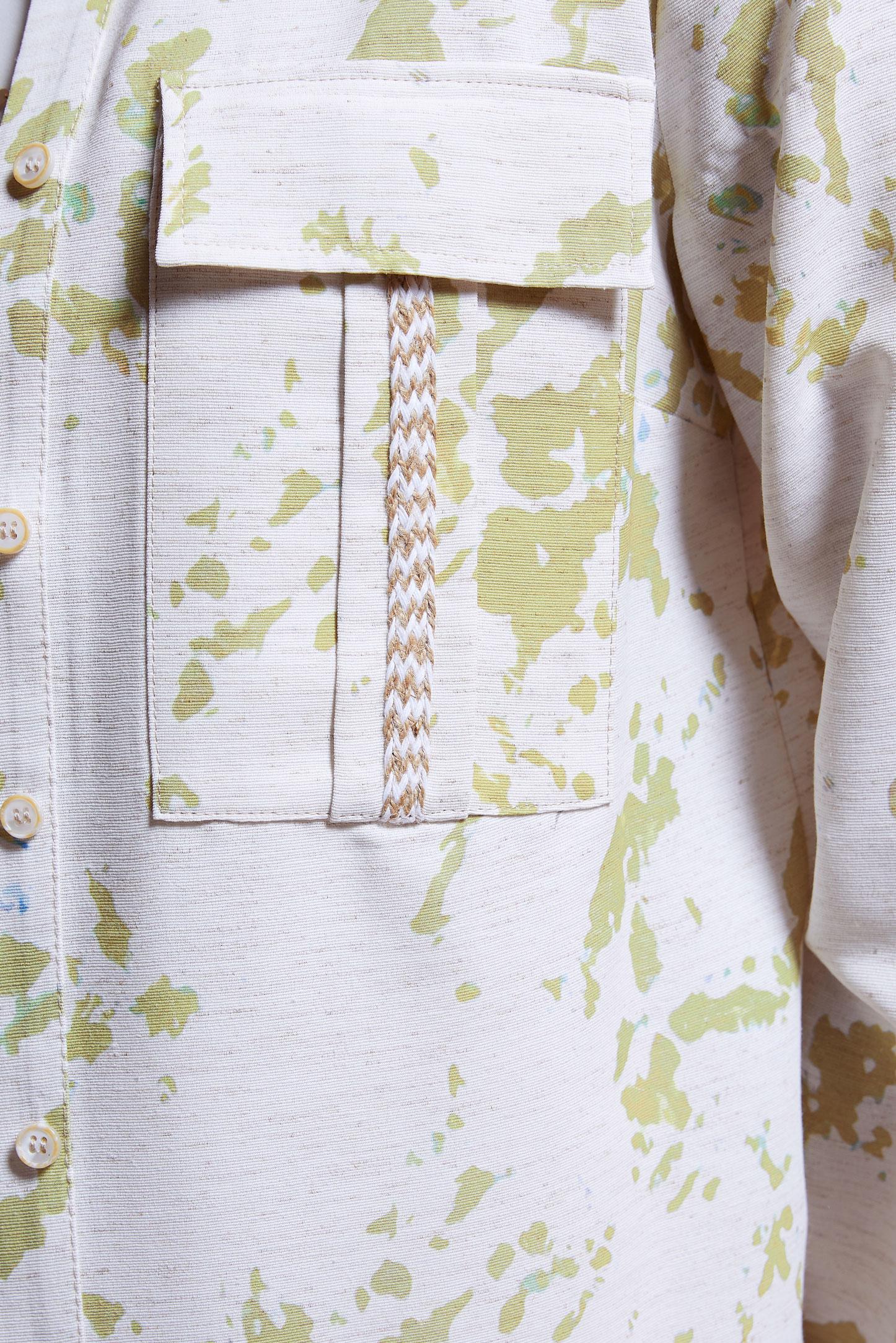 Vêtements hijab VERT TUNIQUE MODESTE TEXTURÉE EN LIN 44673