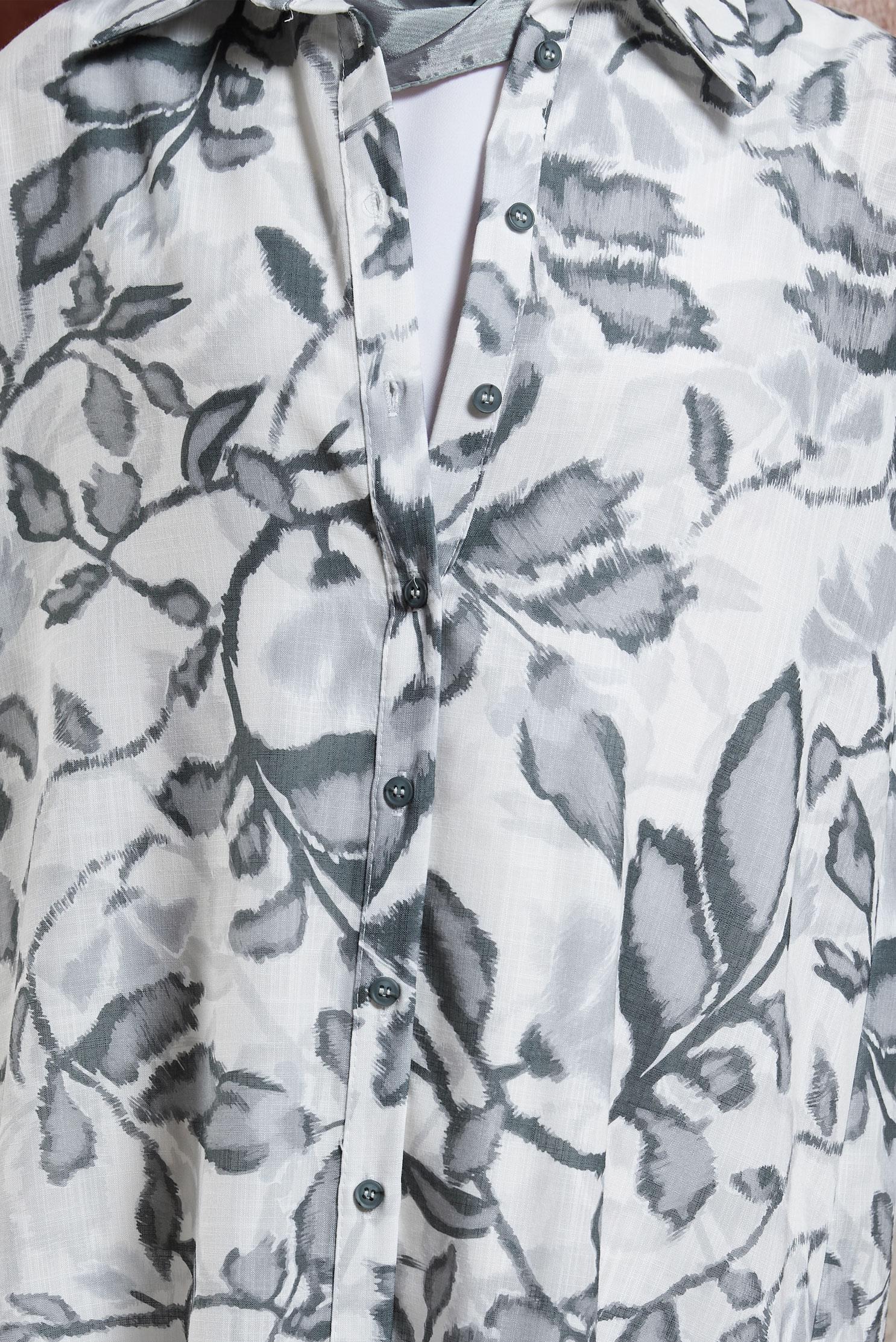 Tesettür giyim SİYAH DESENLİ KETEN EFEKTLİ TUNİK 44769