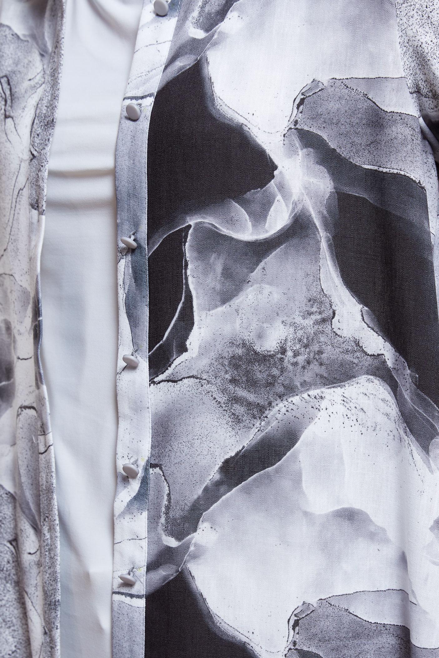 Tesettür giyim GRİ DESENLİ TESETTÜR TUNİK 44779