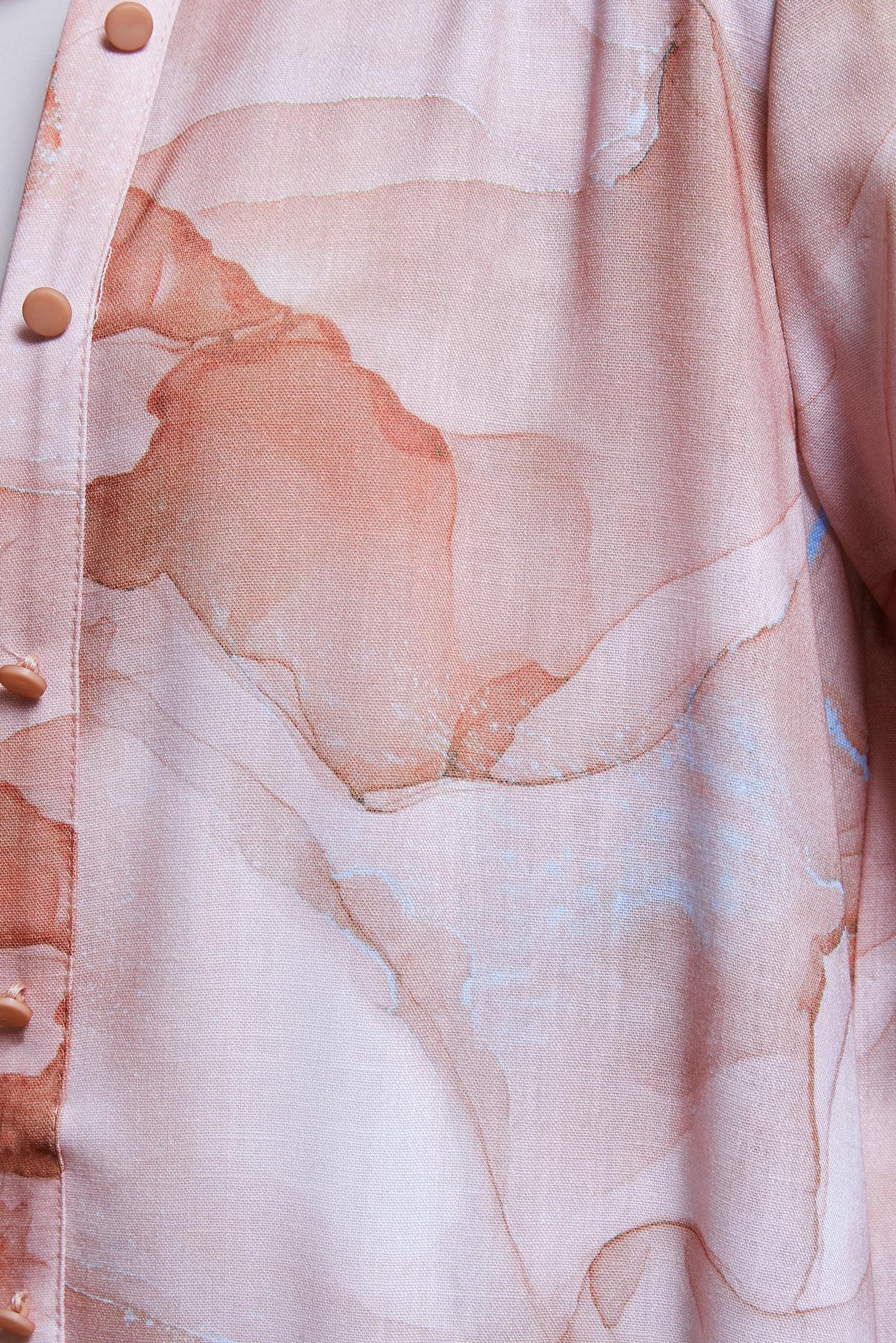 Tesettür giyim TURUNCU DESENLİ TESETTÜR TUNİK 44779