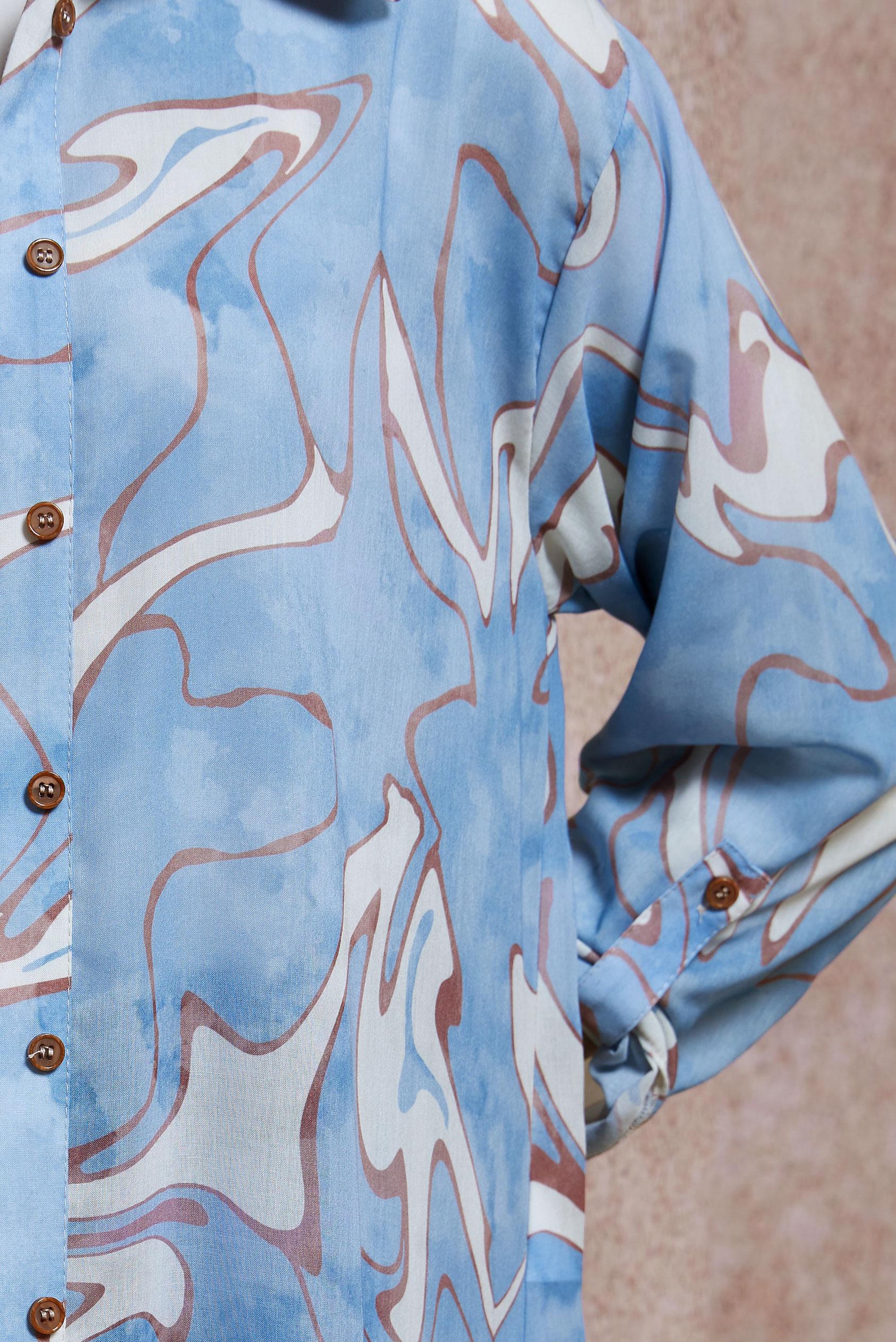 Hijab clothing BLUE PATTERNED MODEST TUNİC 44786