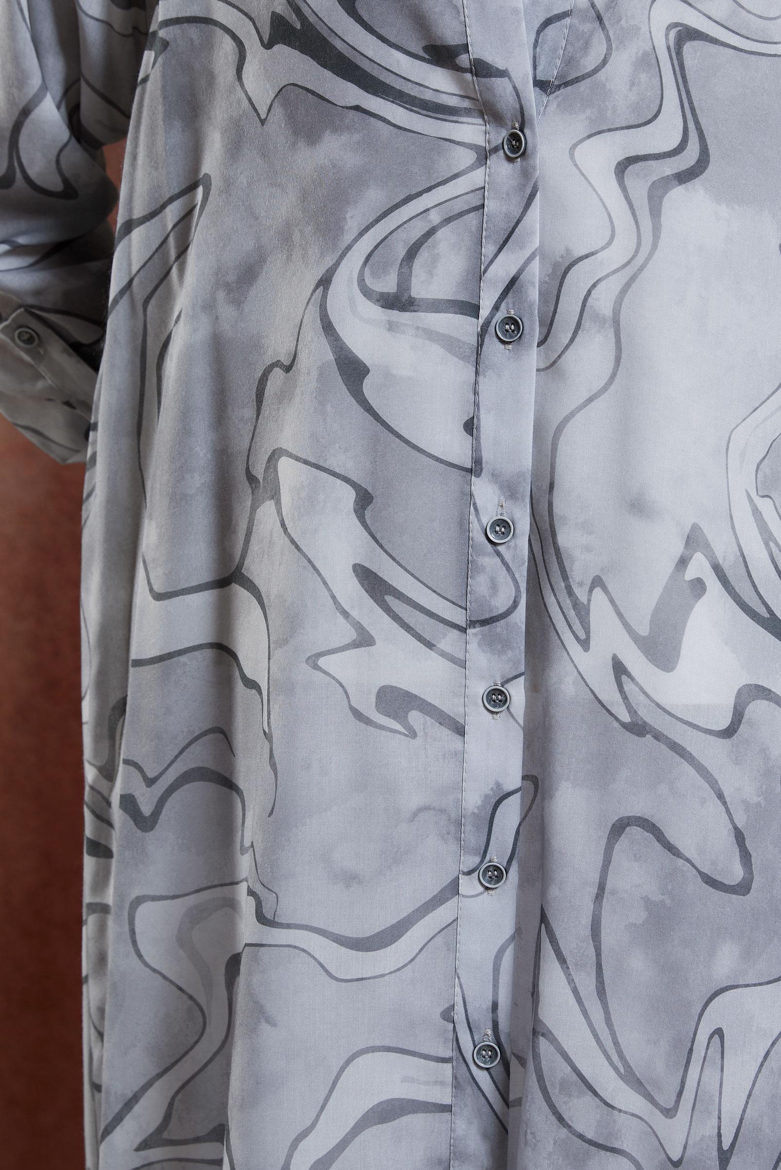 Tesettür giyim GRİ DESENLİ TESETTÜR TUNİK 44786