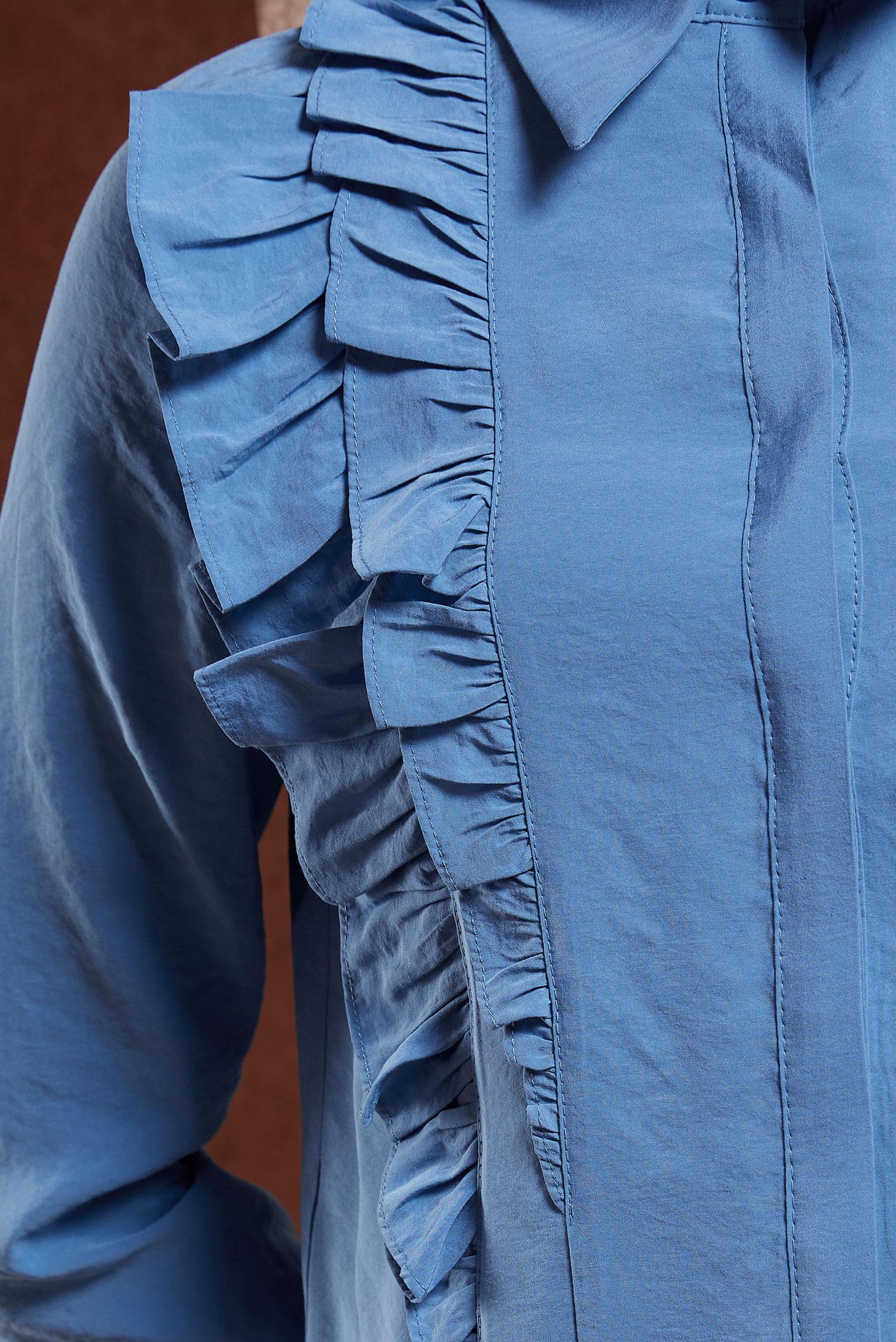 Tesettür giyim MAVİ FIRFIR DETAYLI TUNİK 44793