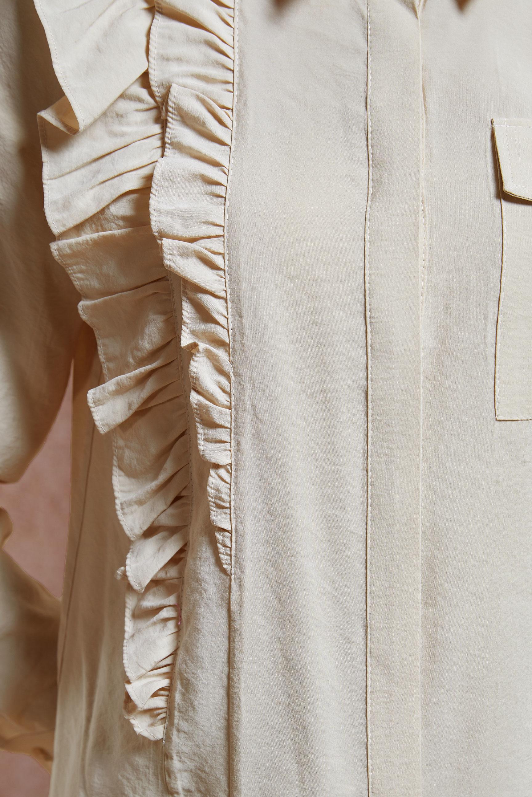 Tesettür giyim BEJ FIRFIR DETAYLI TUNİK 44793