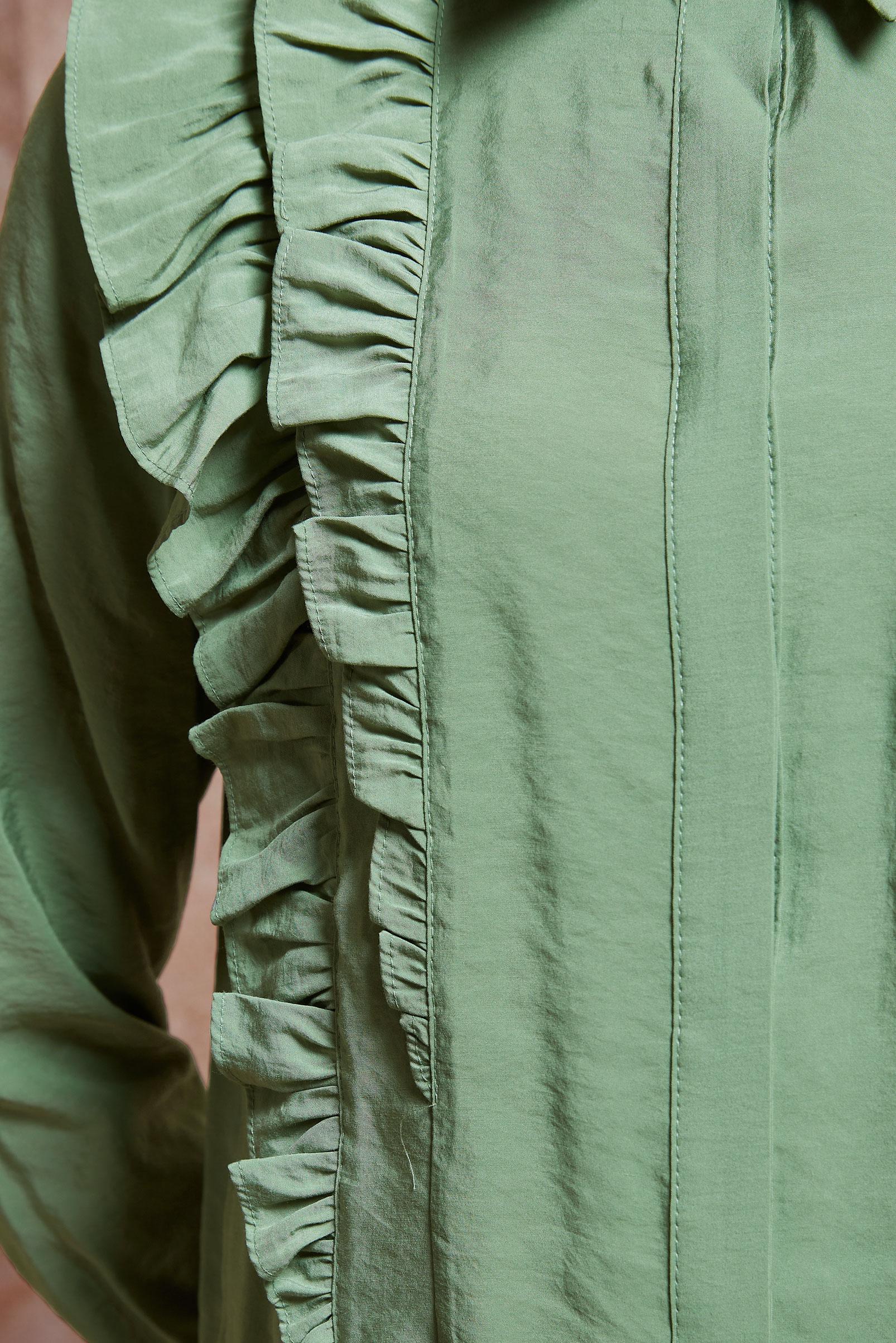 Tesettür giyim YEŞİL FIRFIR DETAYLI TUNİK 44793