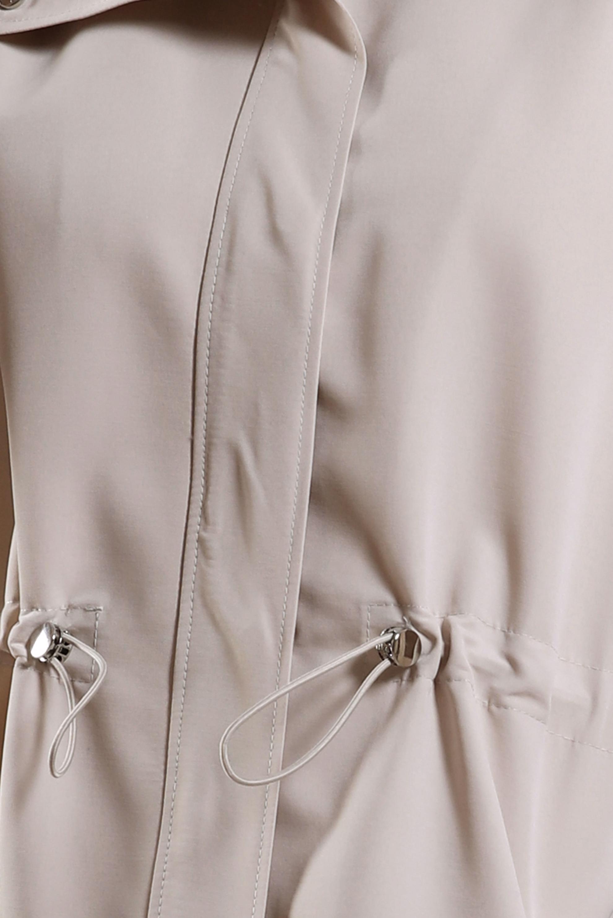 Tesettür giyim BEJ BELİ BÜZGÜLÜ TRENÇKOT 10856