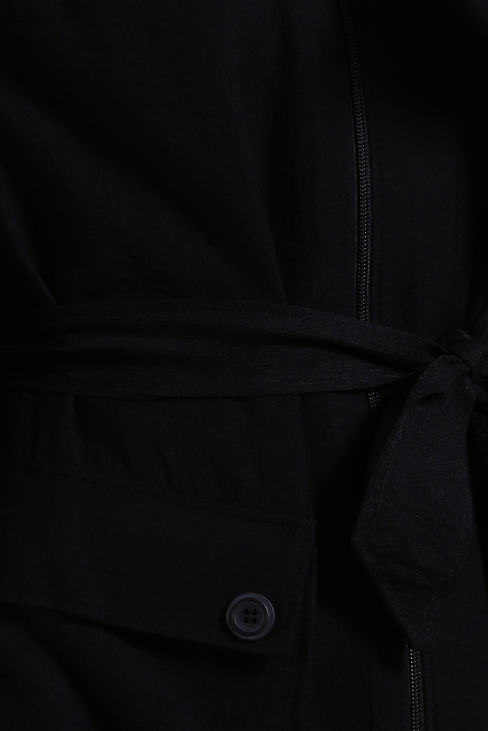 Tesettür giyim SİYAH KUŞAKLI KAPÜŞONLU TRENÇKOT 10858