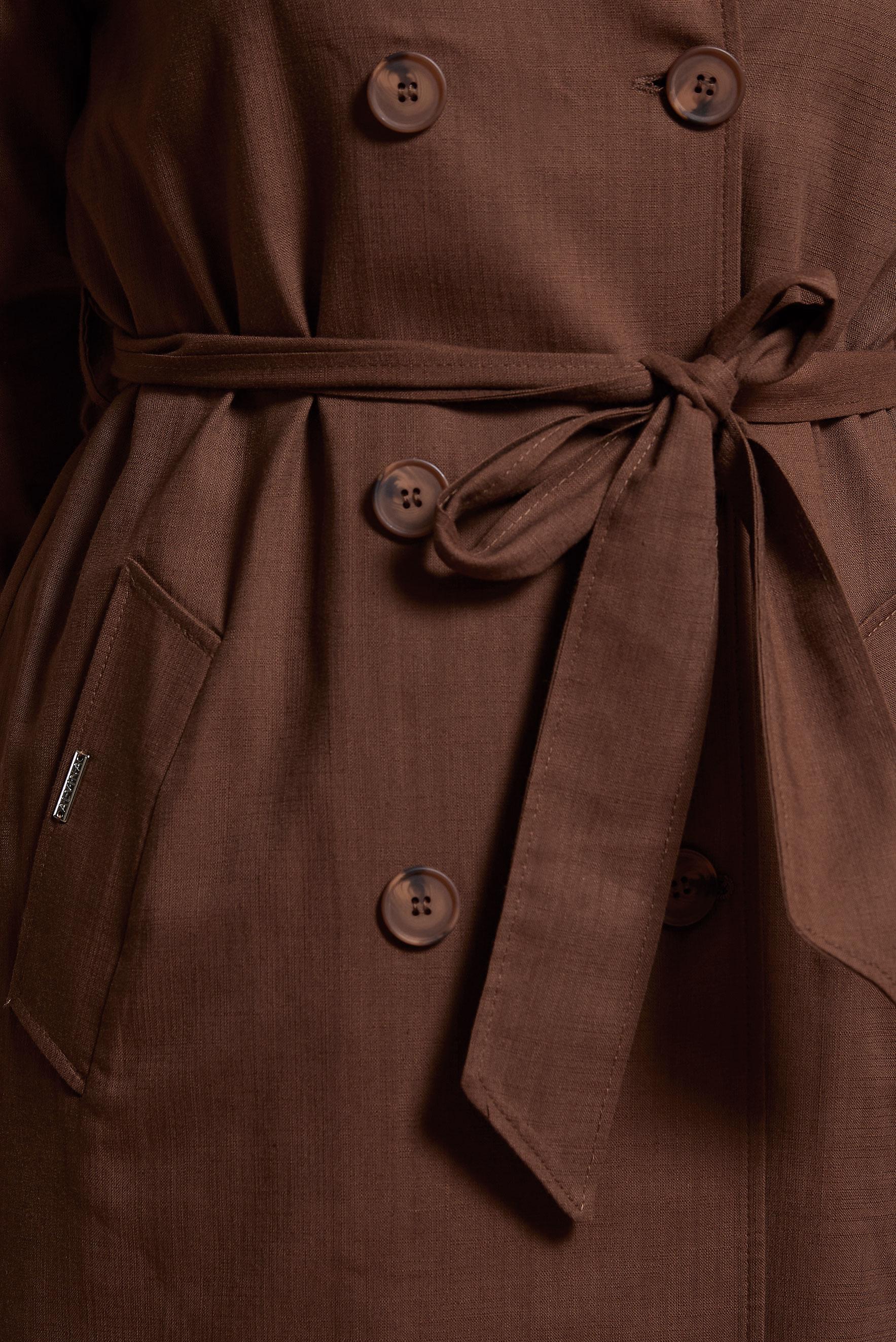 Tesettür giyim KAHVE KUŞAKLI TRENÇKOT 10861