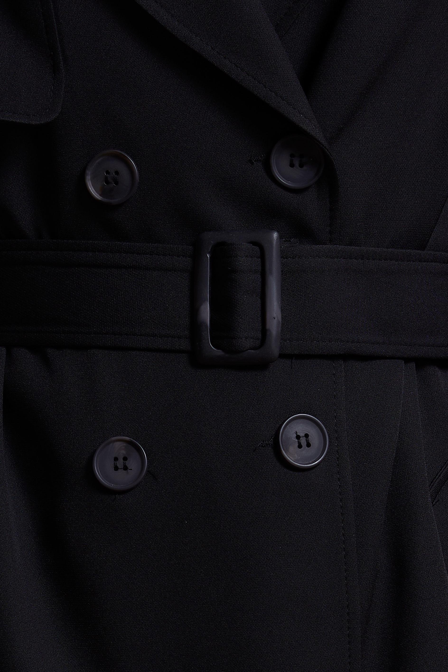 Tesettür giyim SİYAH KEMERLİ TRENÇKOT 10863