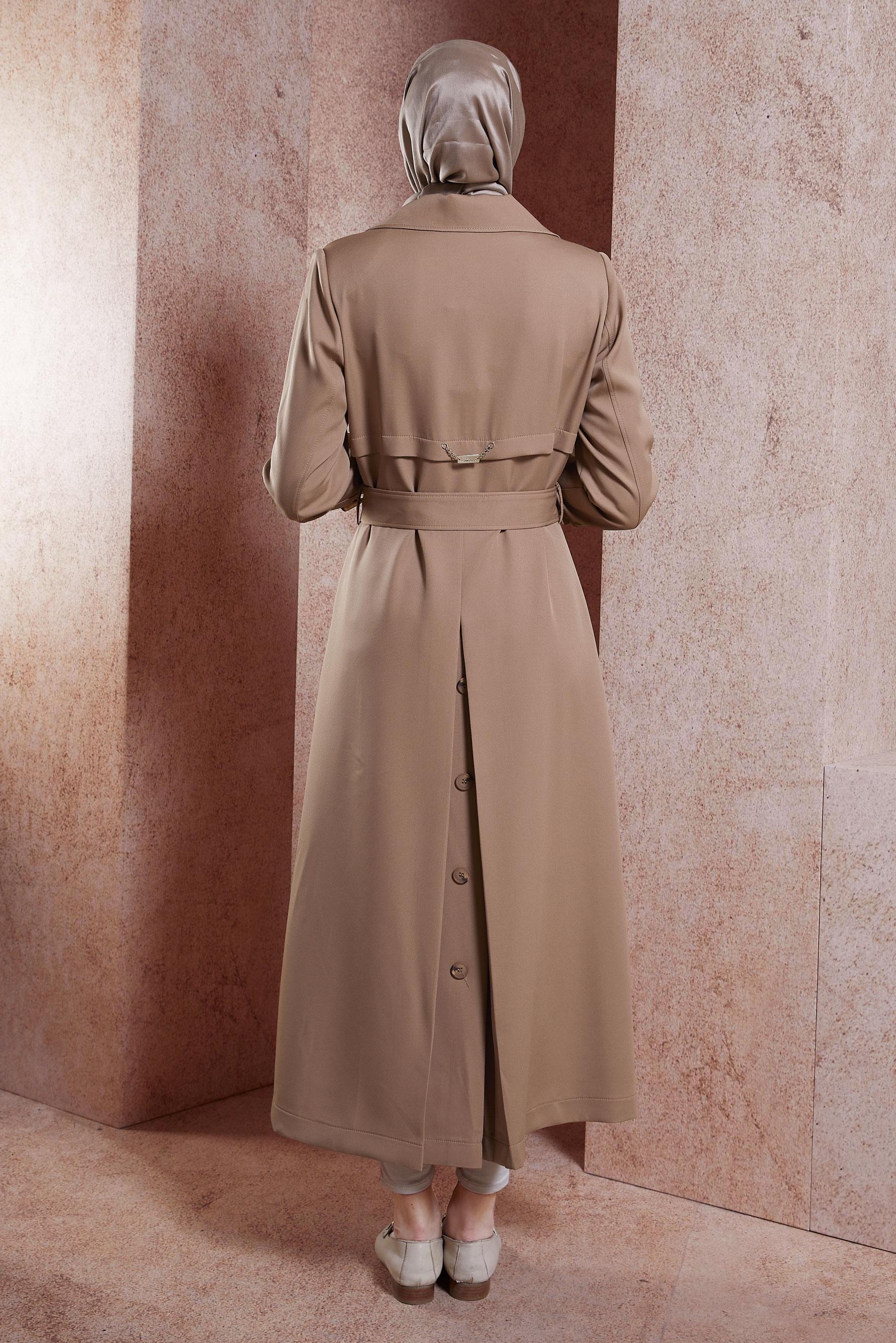 Vêtements hijab BRUN TRENCH-COAT CEINTURE 10863