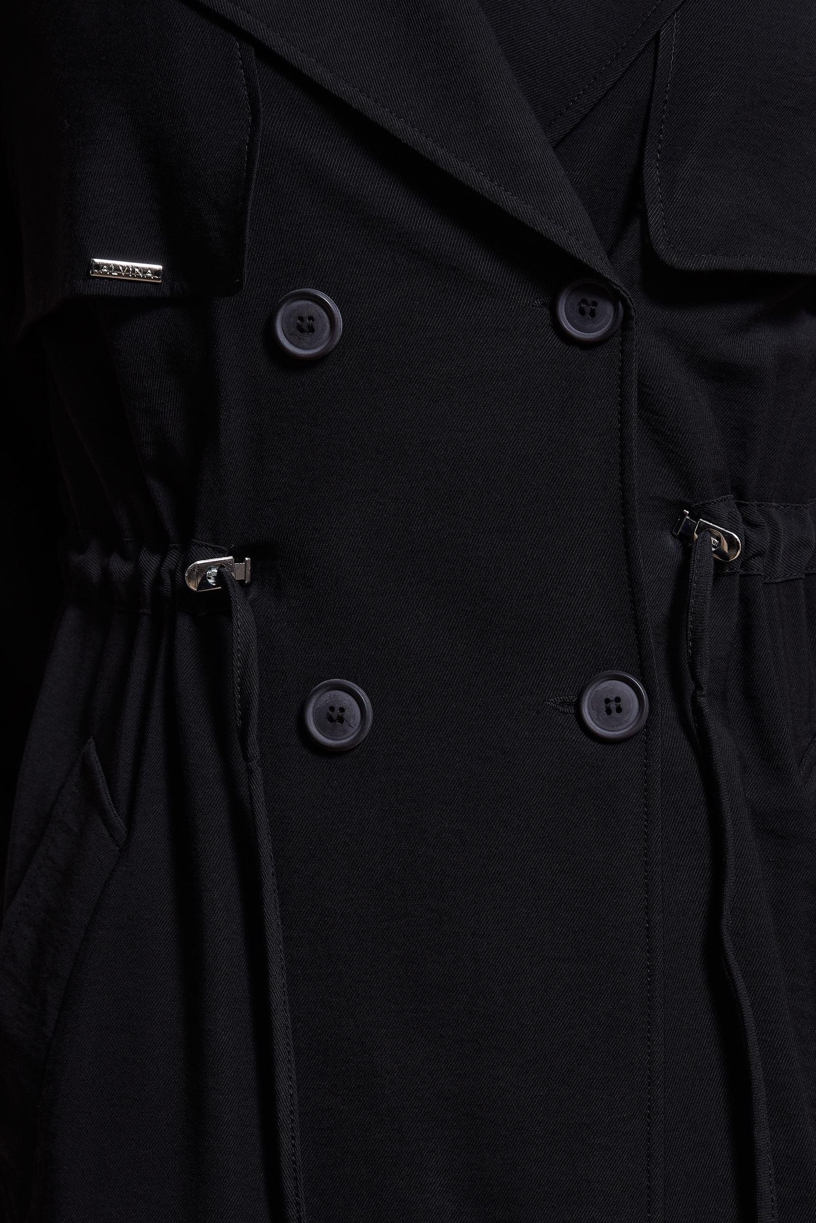 Tesettür giyim SİYAH BELDEN BÜZGÜLÜ TRENÇKOT 10864