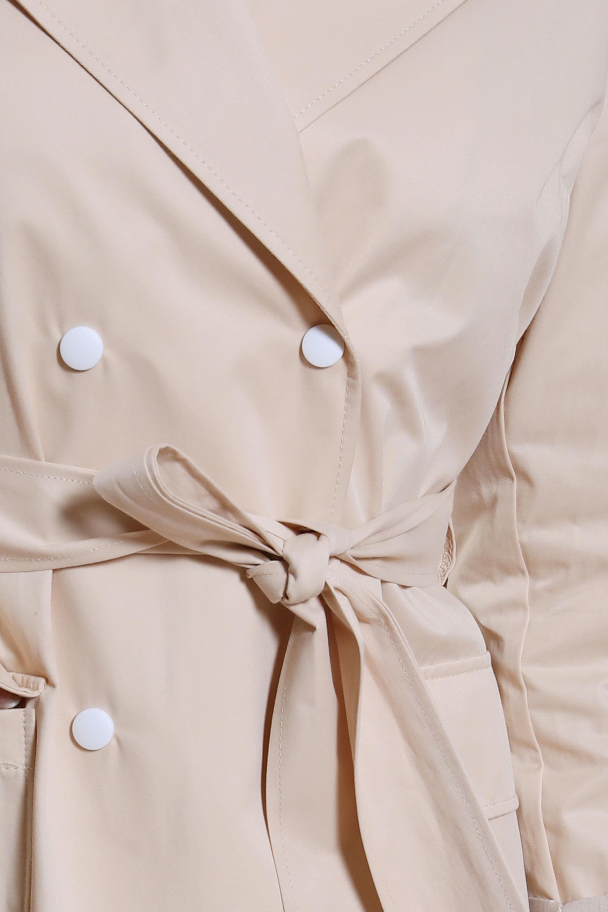 Tesettür giyim BEJ KUŞAKLI TRENÇKOT 10865