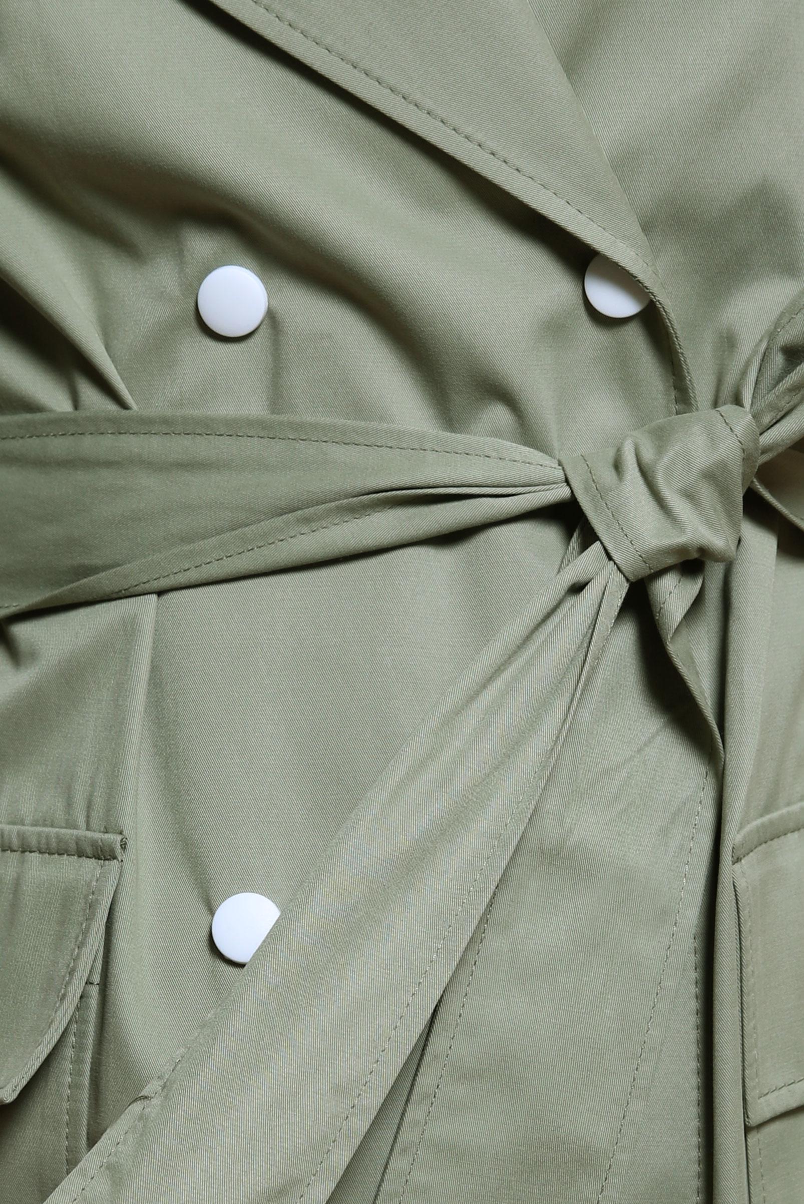 Tesettür giyim HAKİ KUŞAKLI TRENÇKOT 10865