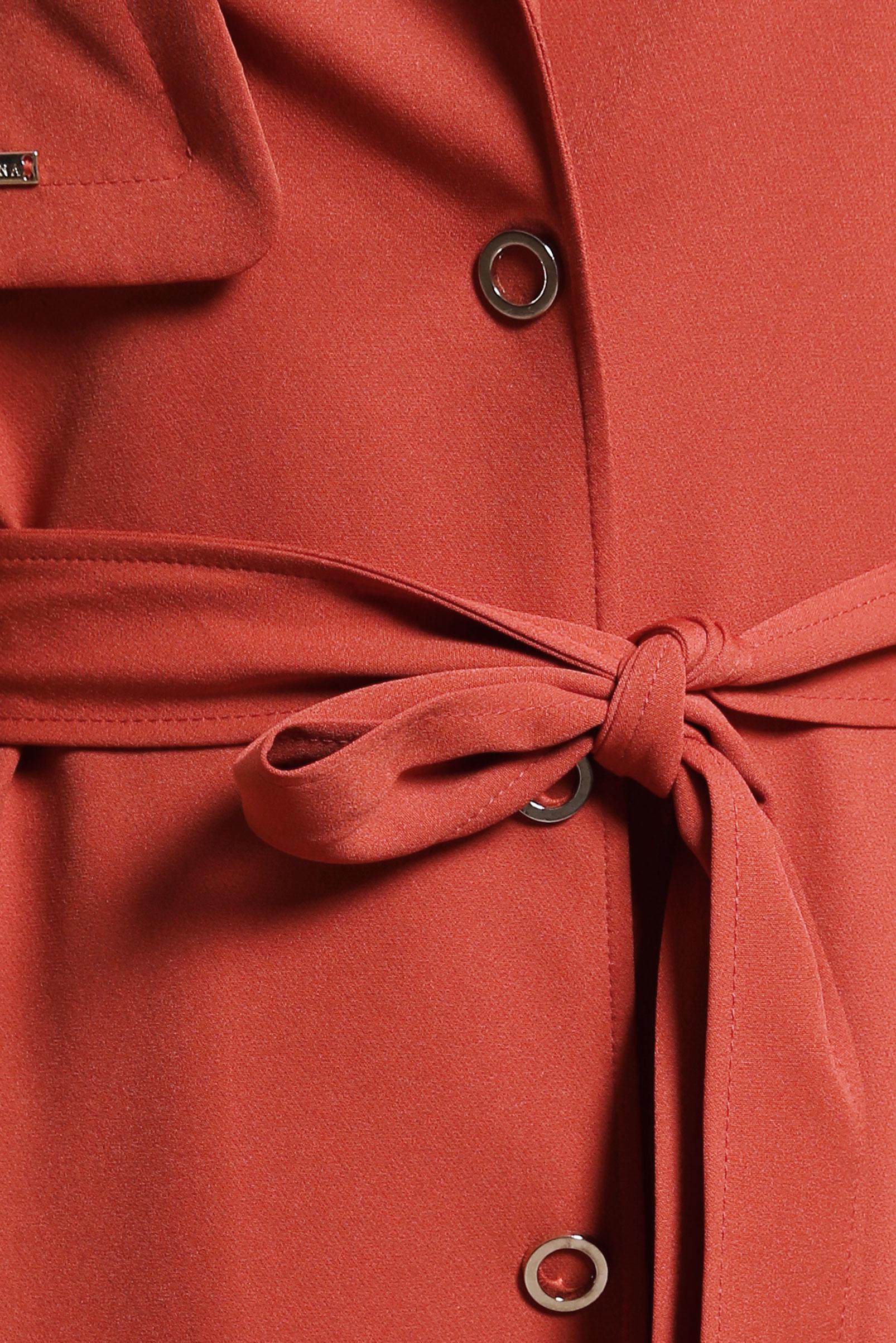 Tesettür giyim TURUNCU KUŞAKLI TRENÇKOT 10868