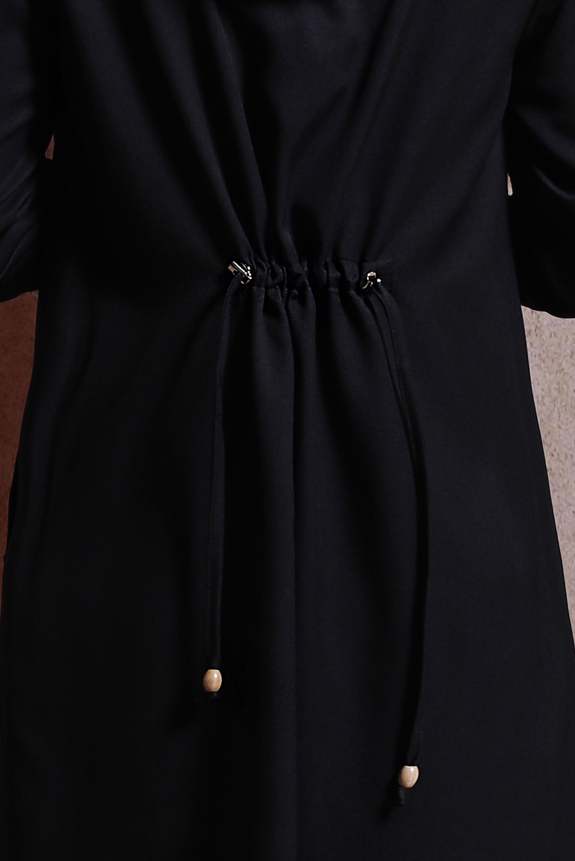 Tesettür giyim SİYAH KAPÜŞONLU TRENÇKOT 10872