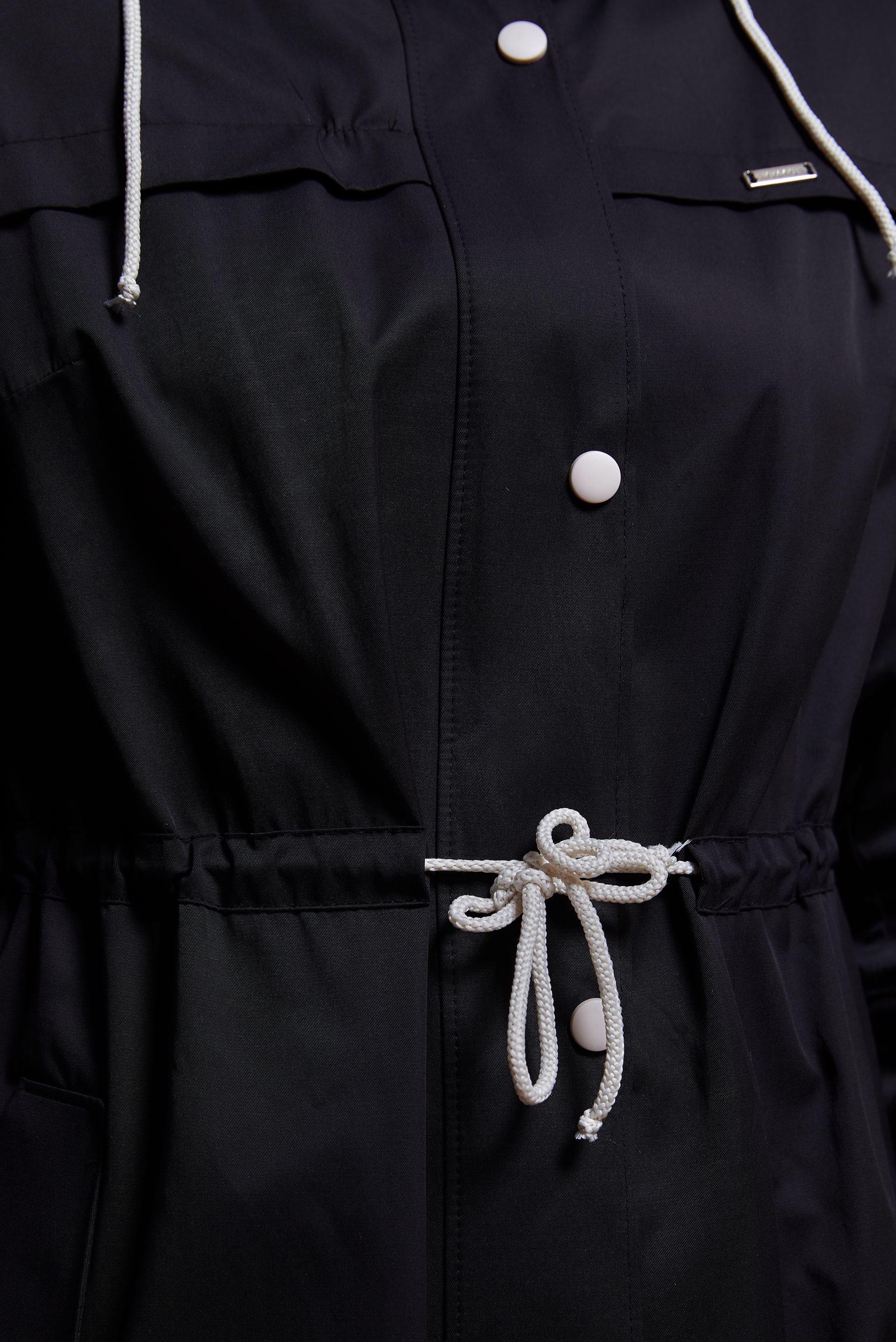 Tesettür giyim SİYAH KAPÜŞONLU TRENÇKOT 10874