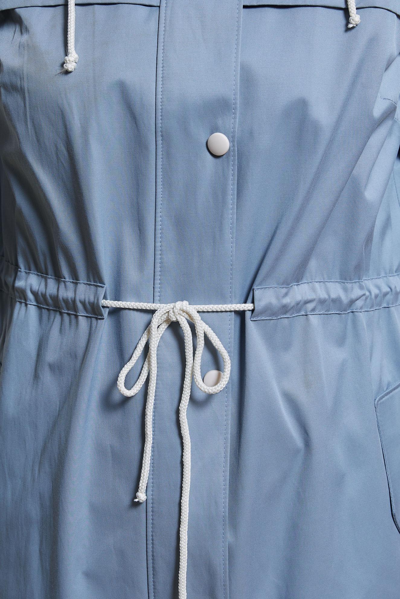 Tesettür giyim MAVİ KAPÜŞONLU TRENÇKOT 10874