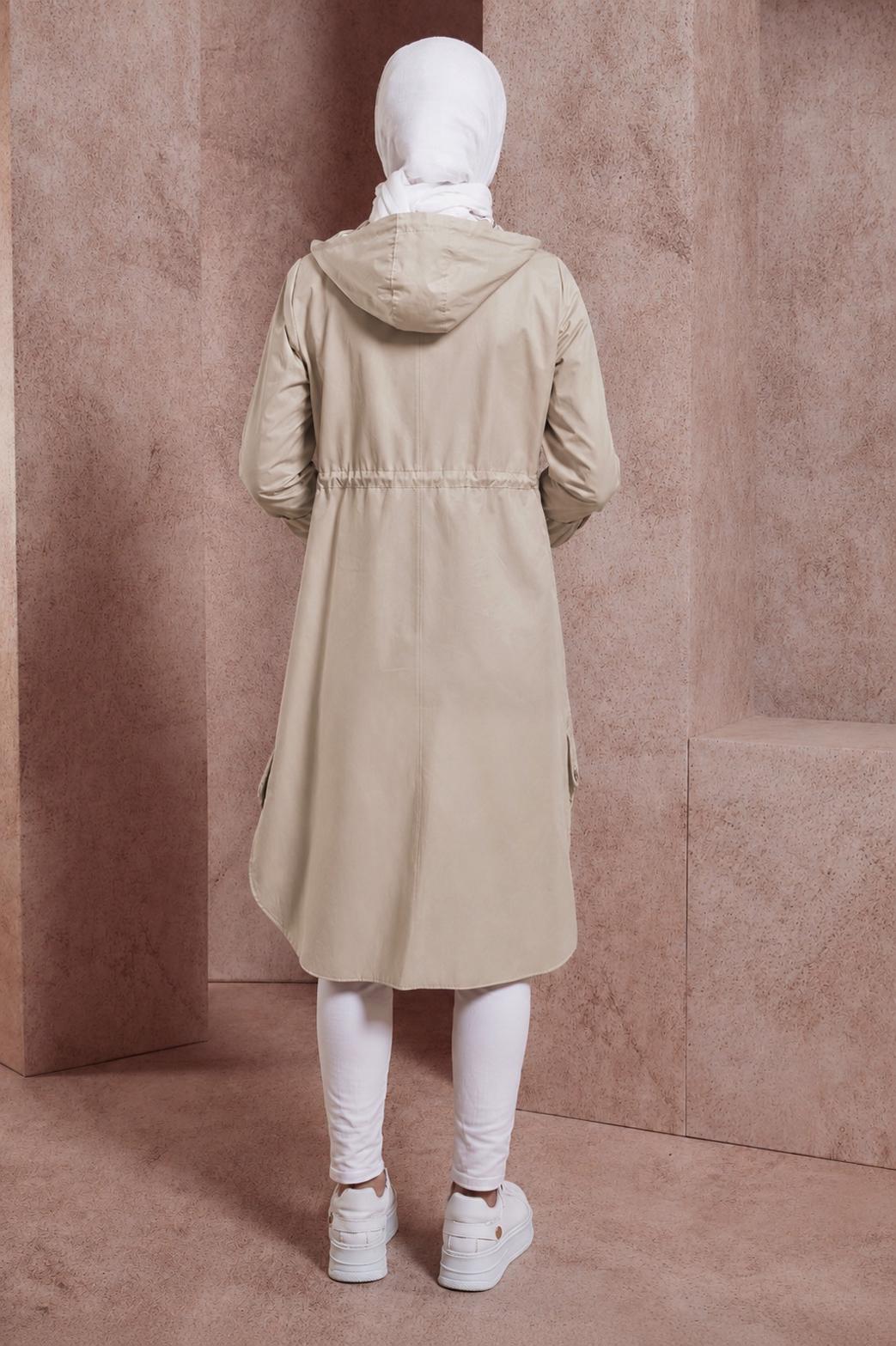 Vêtements hijab BEIGE TRENCH À CAPUCHE 10874
