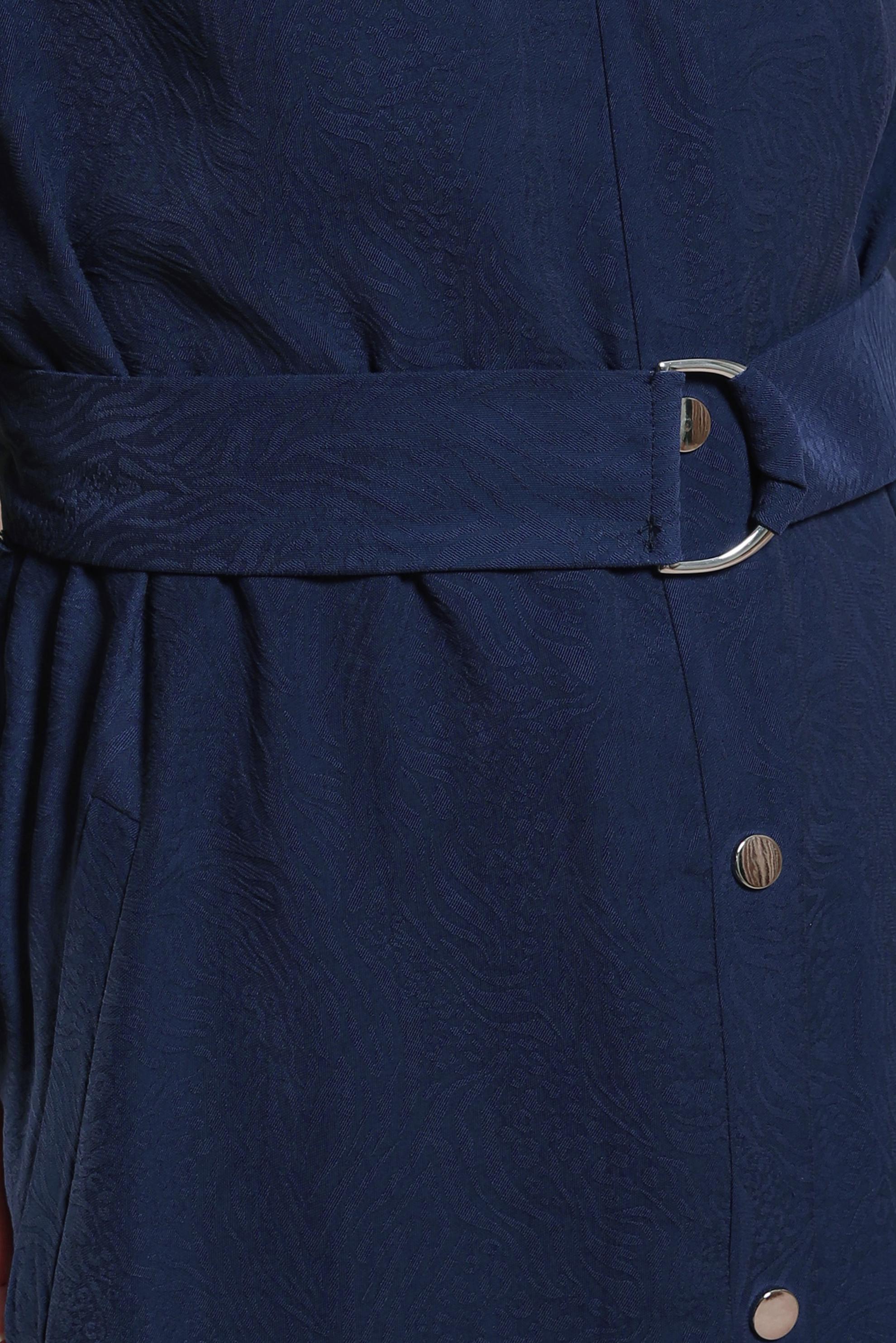 Tesettür giyim LACİVERT KEMERLİ TRENÇKOT 10876