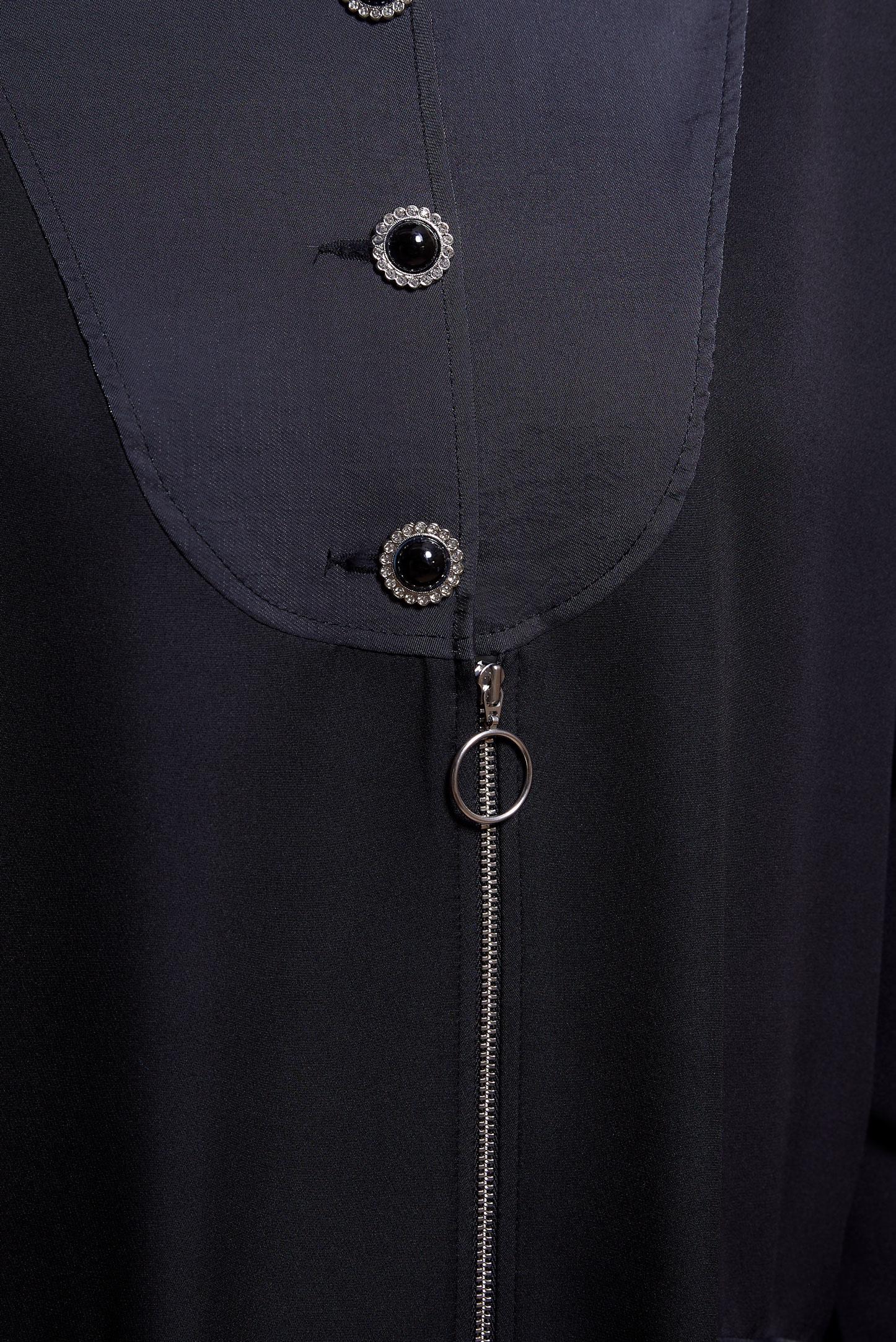 Tesettür giyim SİYAH KAPÜŞONLU TRENÇKOT 10877