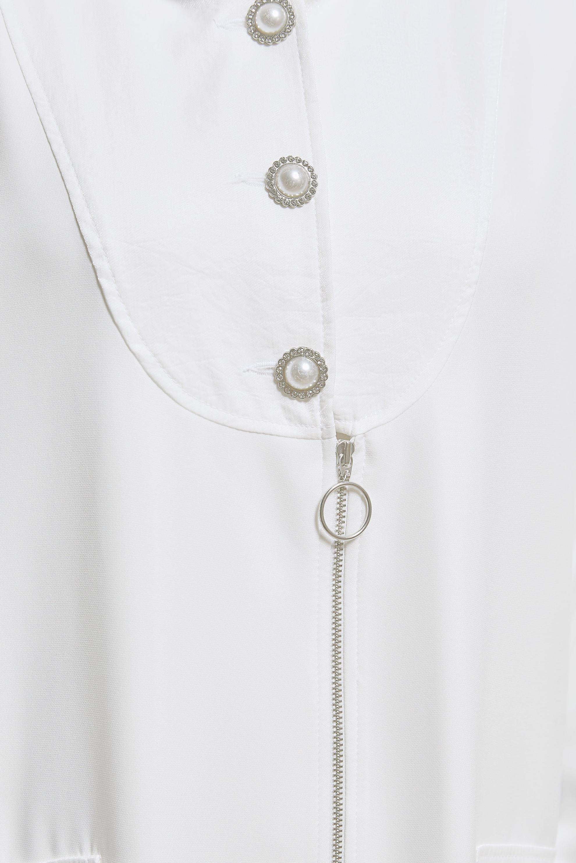 Tesettür giyim BEYAZ KAPÜŞONLU TRENÇKOT 10877