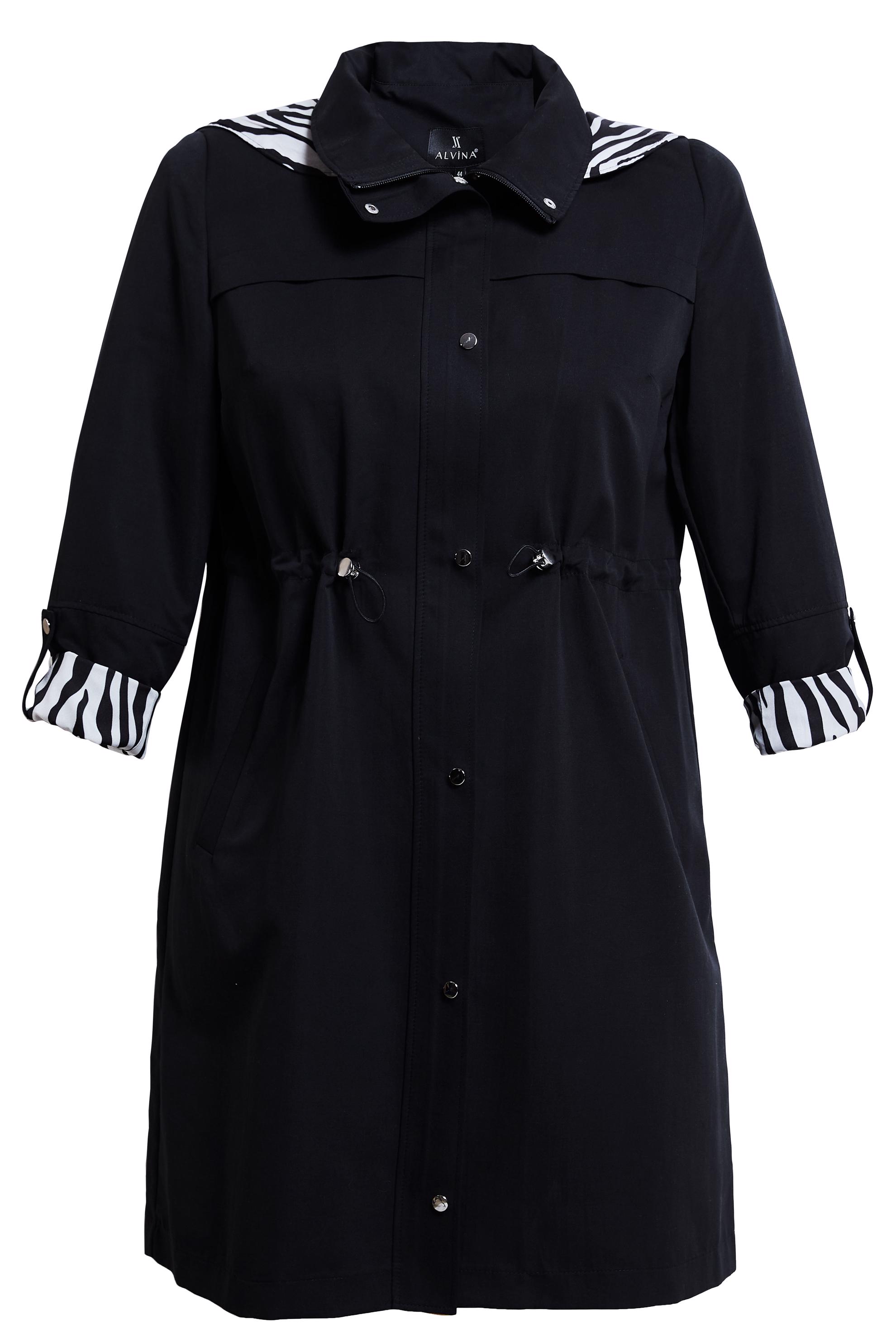 Hijab clothing BLACK PLUS SIZE HOODED TRENCH COAT 10889