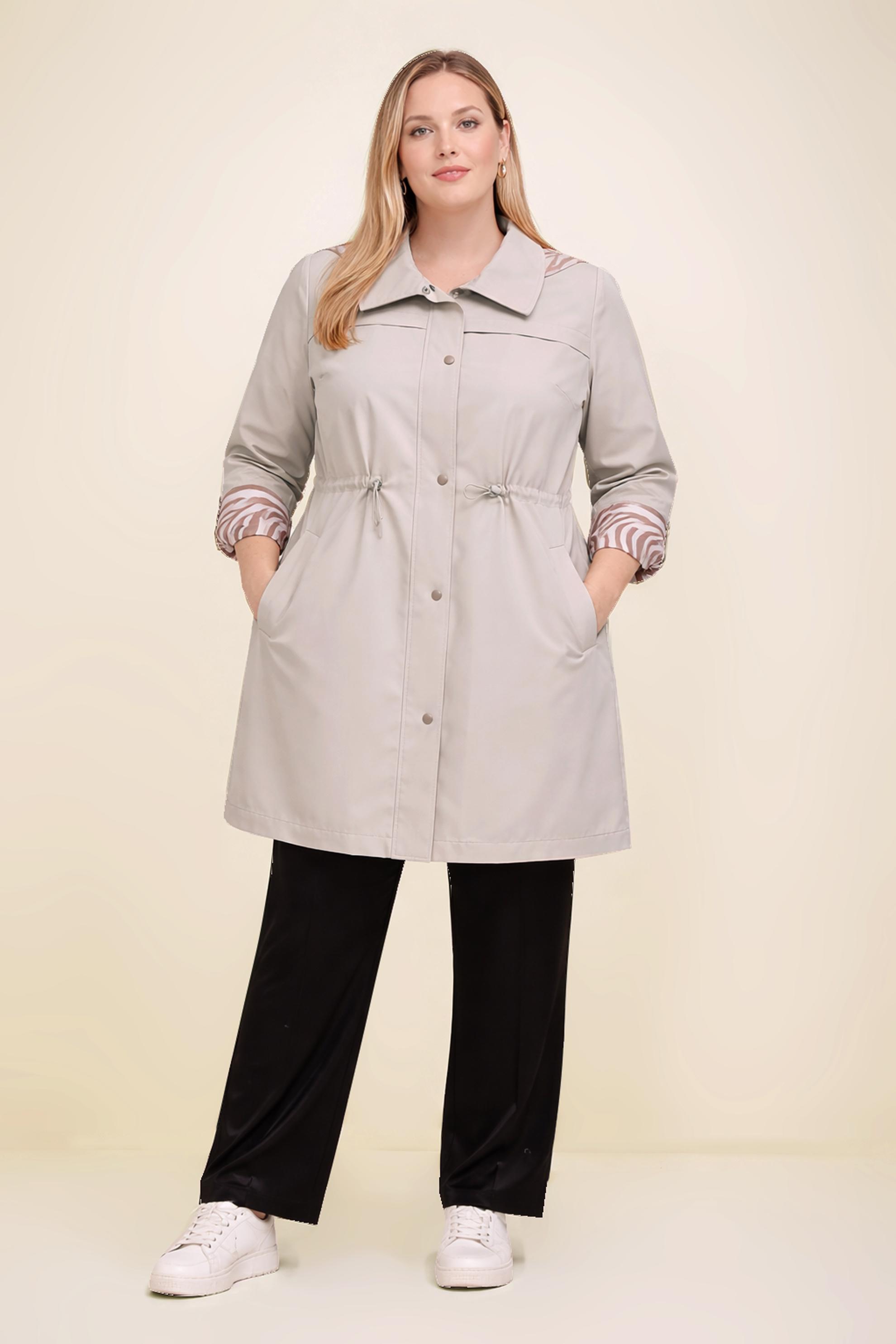 Vêtements hijab BEIGE TRENCH-COAT À CAPUCHE GRANDE TAILLE 10889