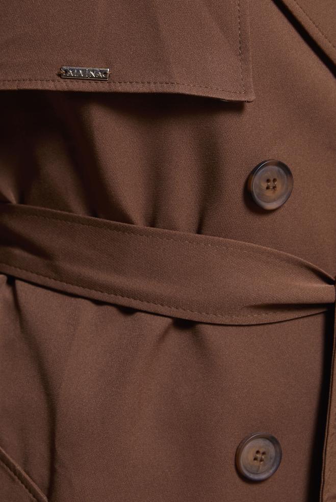 Vêtements hijab BRUN TRENCH-COAT CEINTURÉ 10891 - ALVİNA