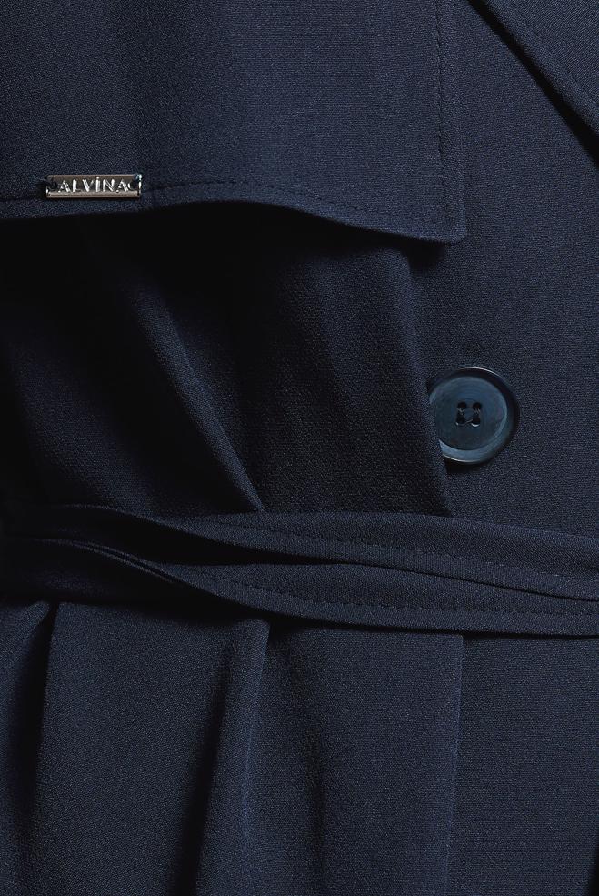 Vêtements hijab BLEU MARINE TRENCH-COAT CEINTURÉ 10891 - ALVİNA