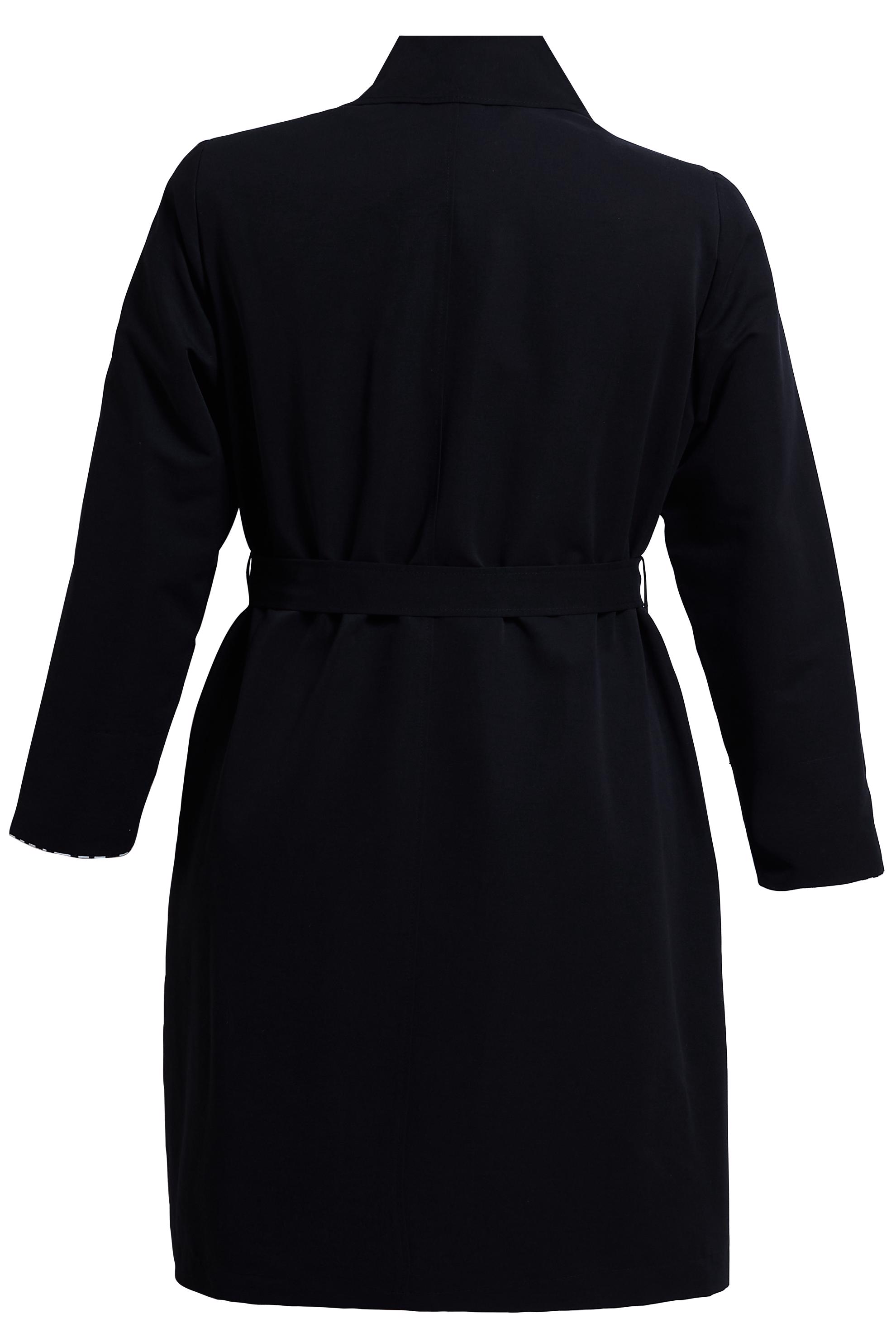 Tesettür giyim SİYAH KUŞAKLI BÜYÜK BEDEN TRENÇKOT 10892