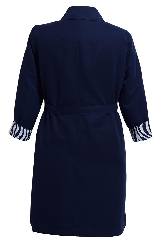 Tesettür giyim LACİVERT KUŞAKLI BÜYÜK BEDEN TRENÇKOT 10892 - ALVİNA