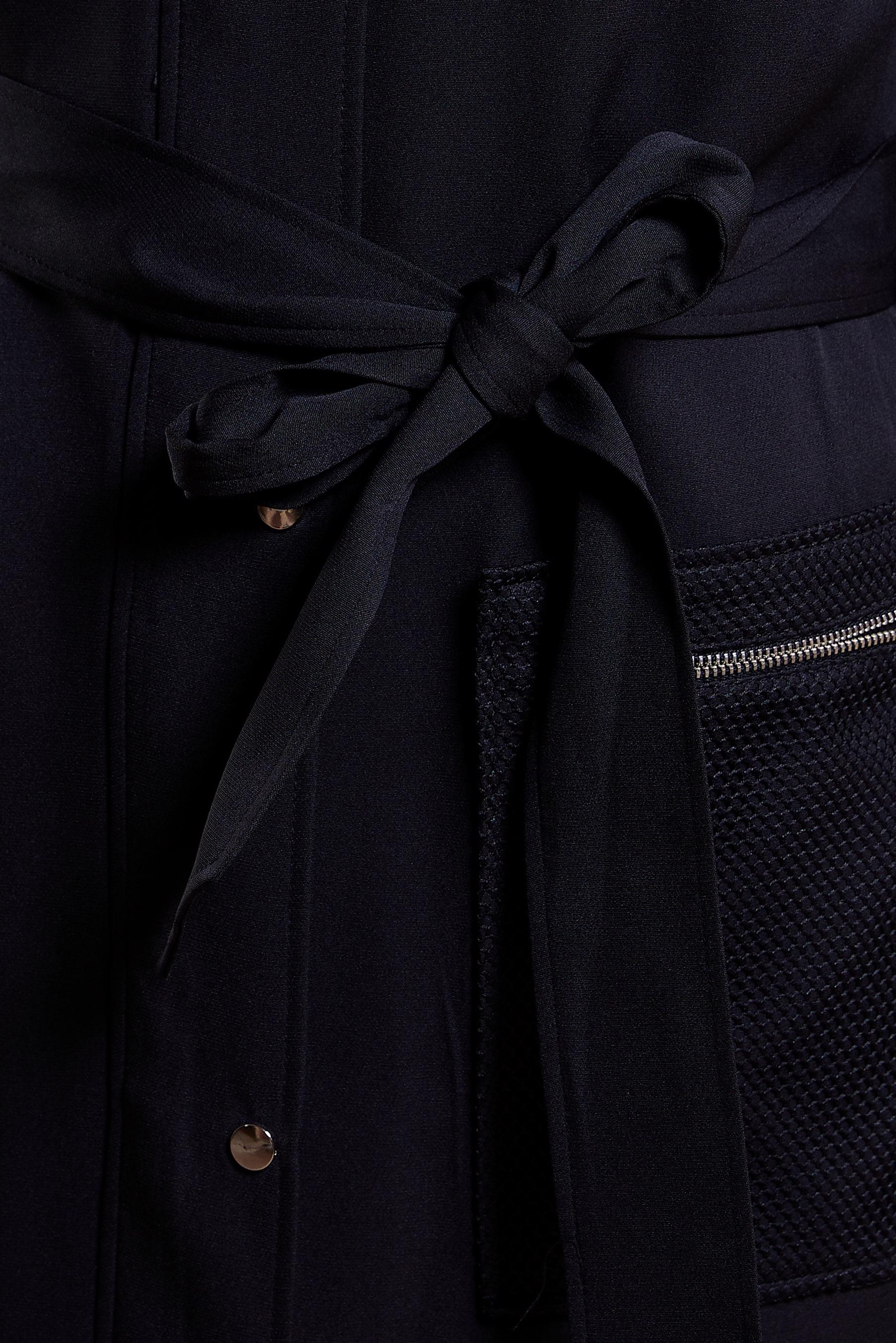 Tesettür giyim SİYAH KUŞAKLI KAPÜŞONLU TRENÇKOT 10893