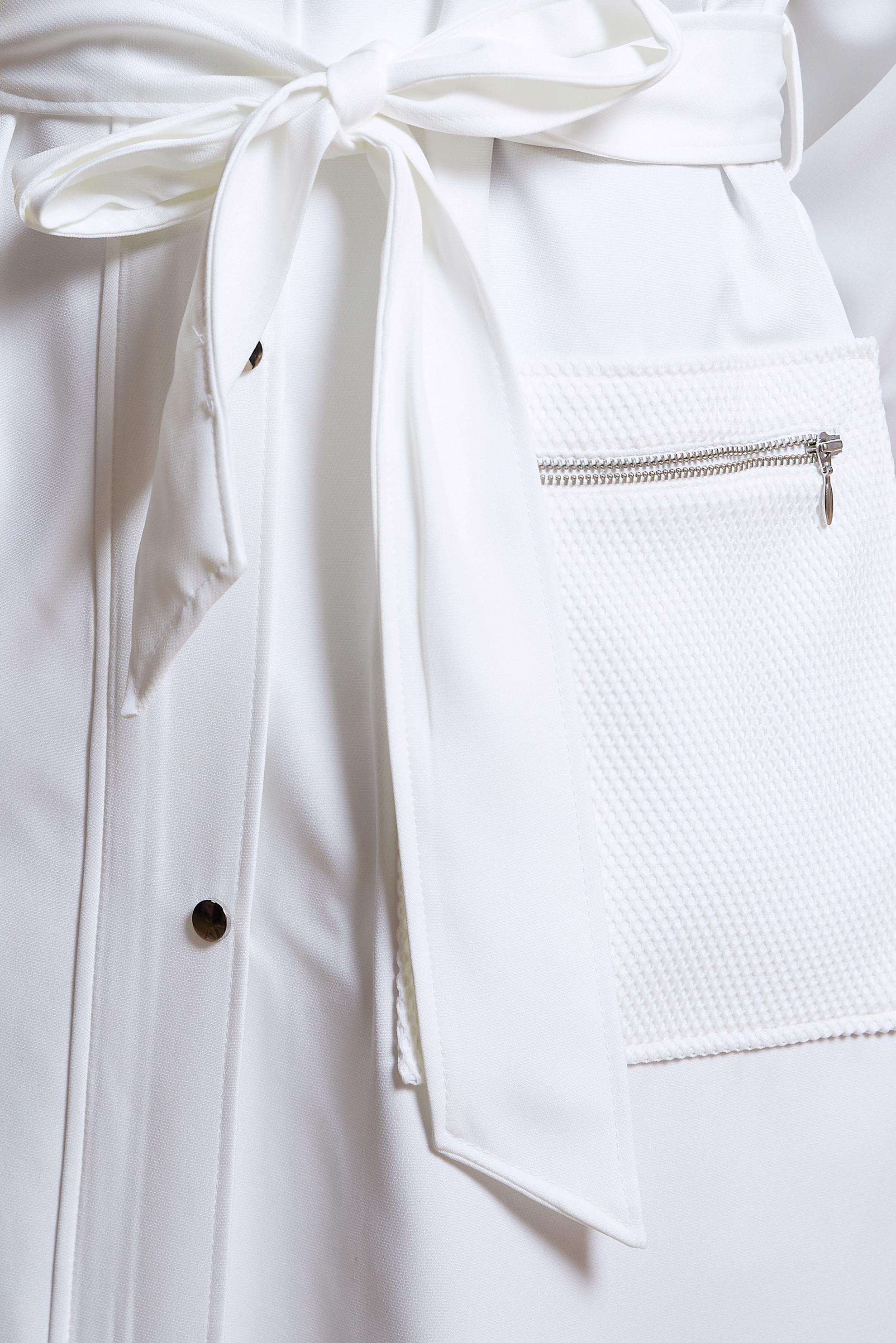 Vêtements hijab BLANC TRENCH-COAT À CAPUCHE AVEC CEINTURE 10893