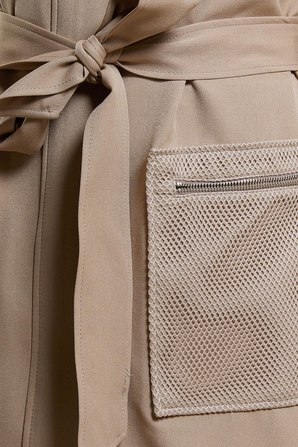 Hijab clothing BROWN BELTED HOODED TRENCH COAT 10893