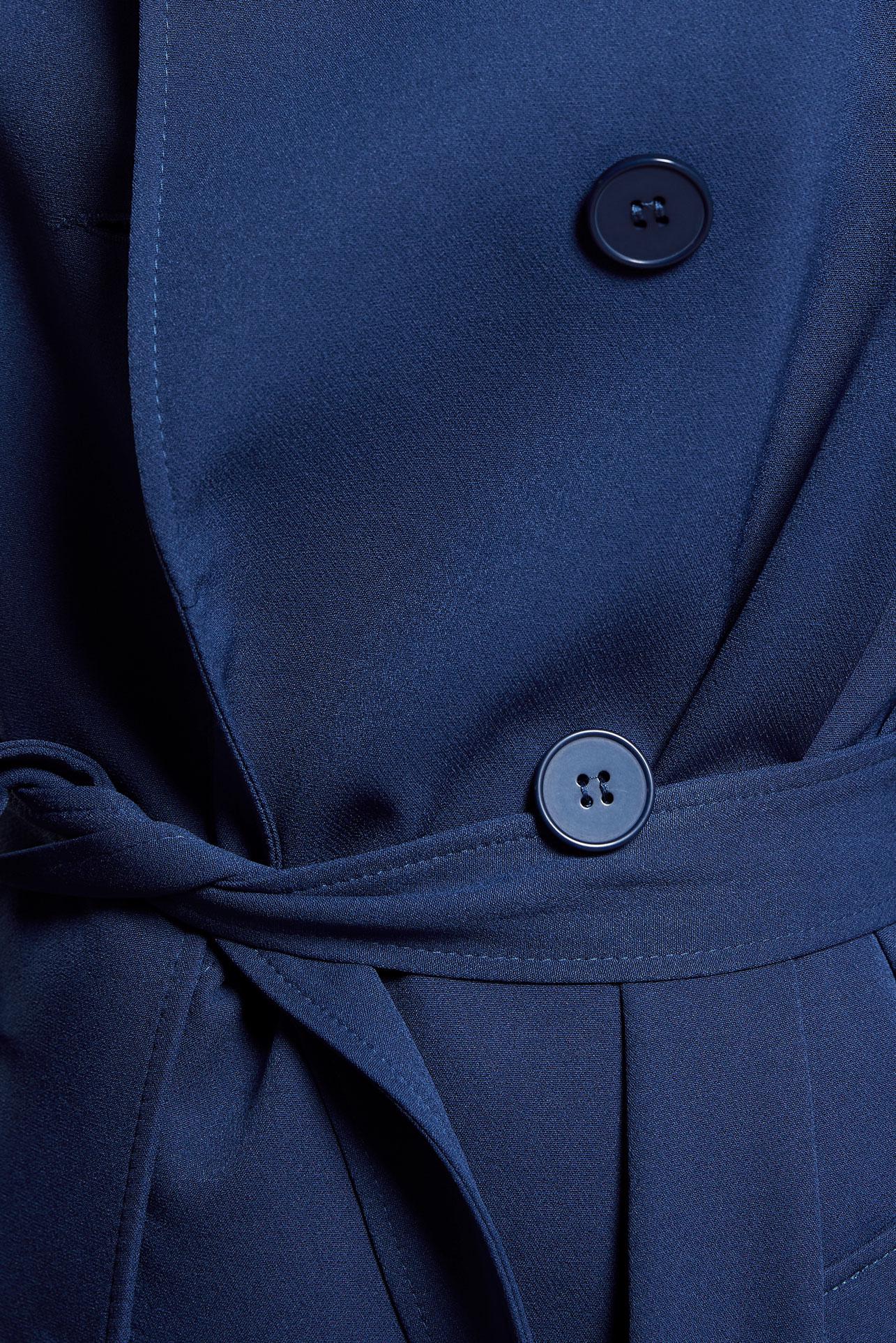 Hijab clothing NAVY BLUE BELTED TRENCH COAT 10896