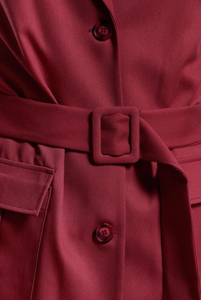 Tesettür giyim KIRMIZI KEMERLİ YELEK 44657 - ALVİNA