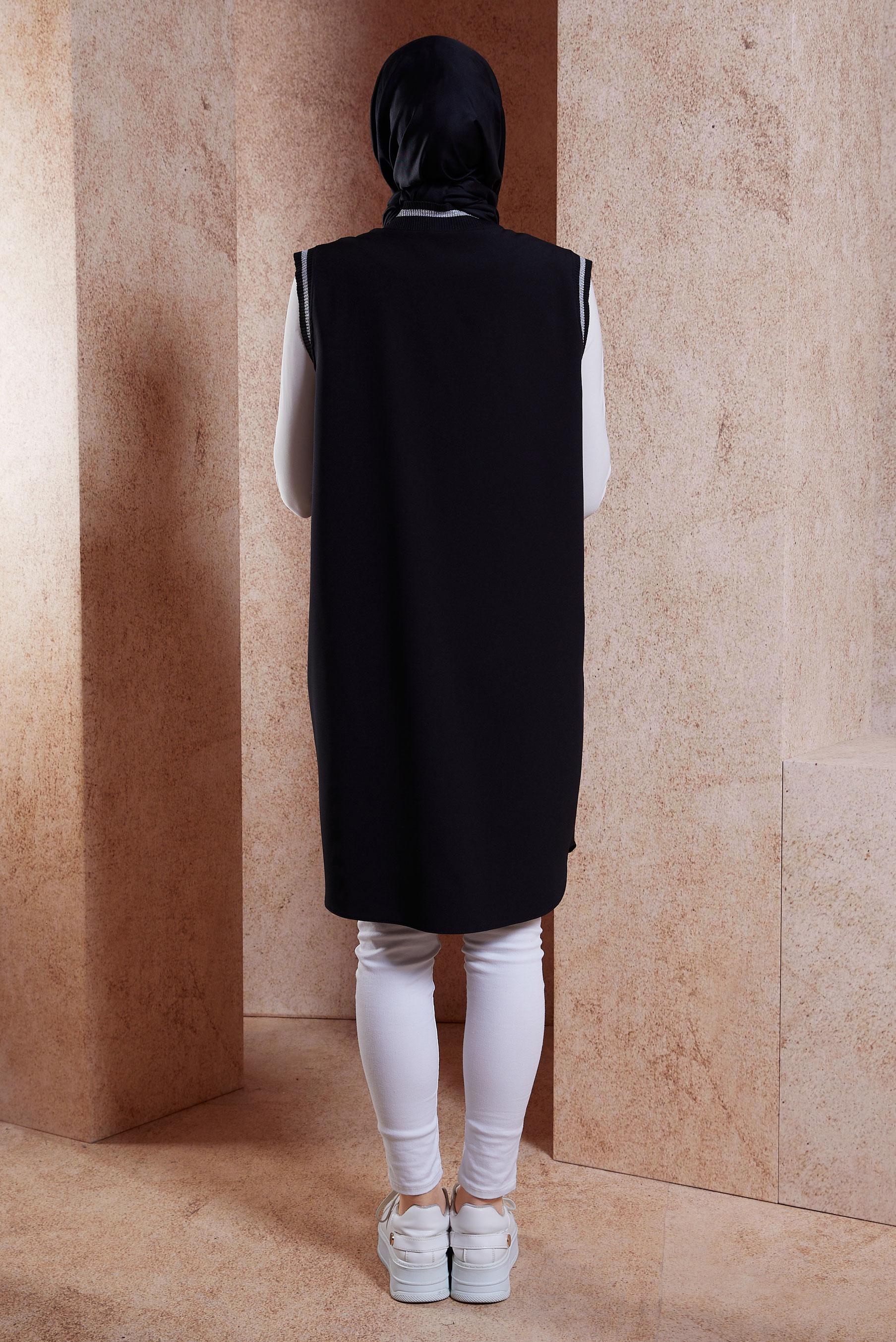 Vêtements hijab NOIR GILET ZIPPÉ 44661