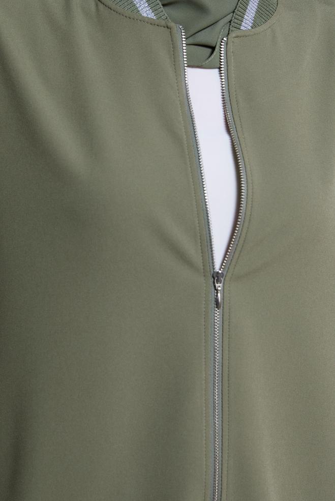 Tesettür giyim HAKİ FERMUARLI YELEK 44661 - ALVİNA