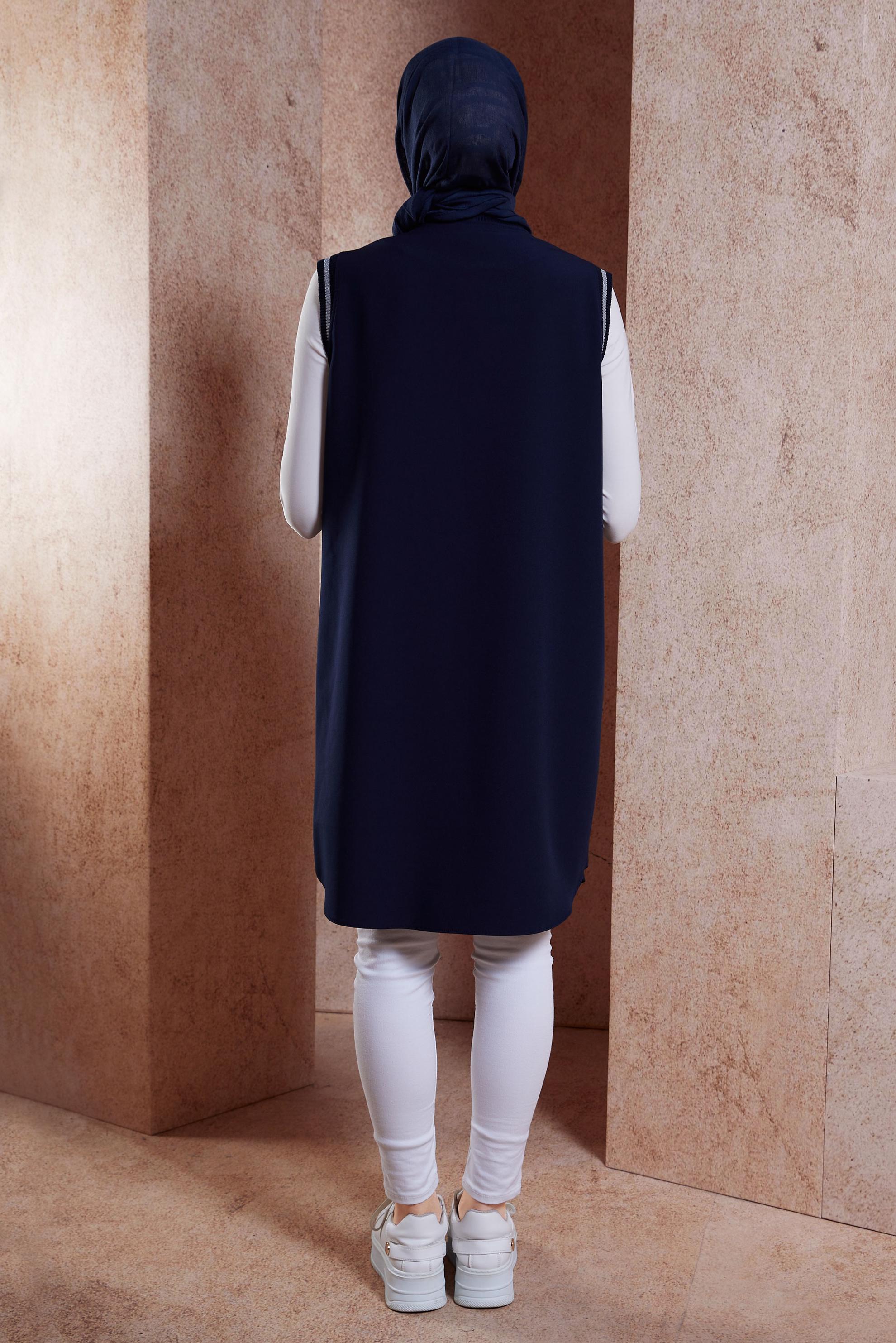 Vêtements hijab BLEU MARINE GILET ZIPPÉ 44661