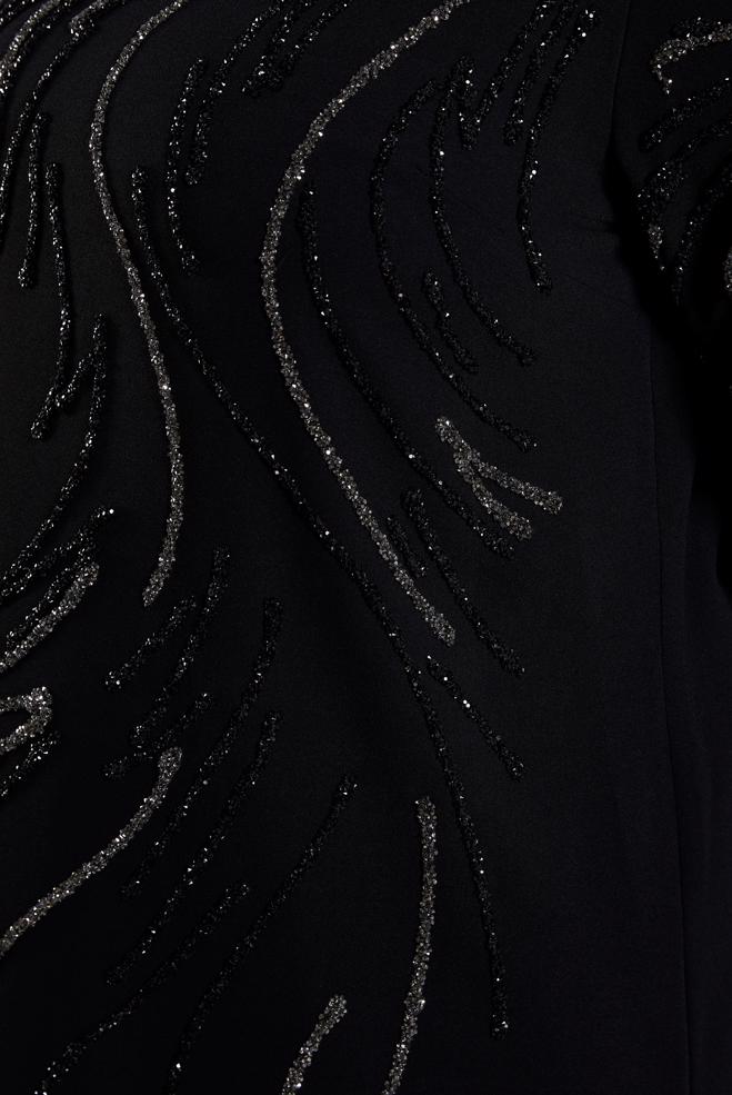 Vêtements hijab NOIR ROBE DE SOIRÉE BRODÉE DE PIERRES PRÉCIEUSES 20619 - ALVİNA