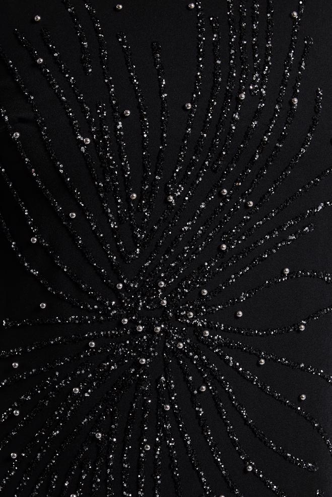 Vêtements hijab NOIR ROBE DE SOIRÉE AVEC BIJOU 20620 - ALVİNA