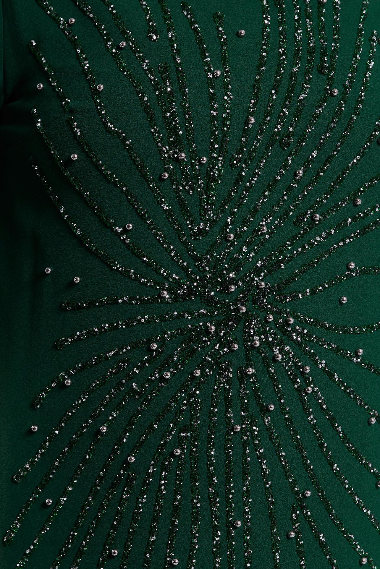 Vêtements hijab VERT ROBE DE SOIRÉE AVEC BIJOU 20620