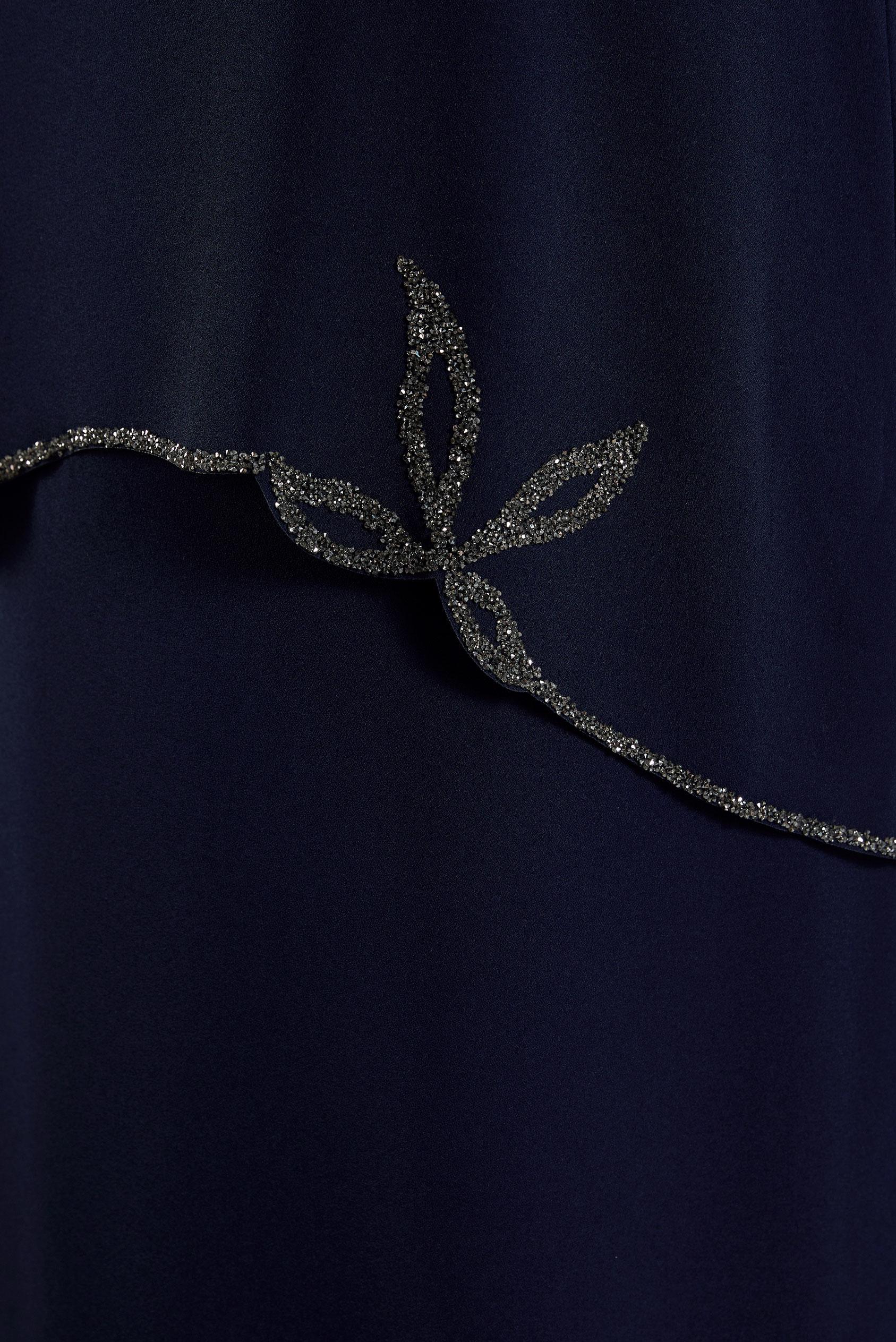 Vêtements hijab BLEU MARINE ROBE DE SOIRÉE AVEC BIJOU 20622