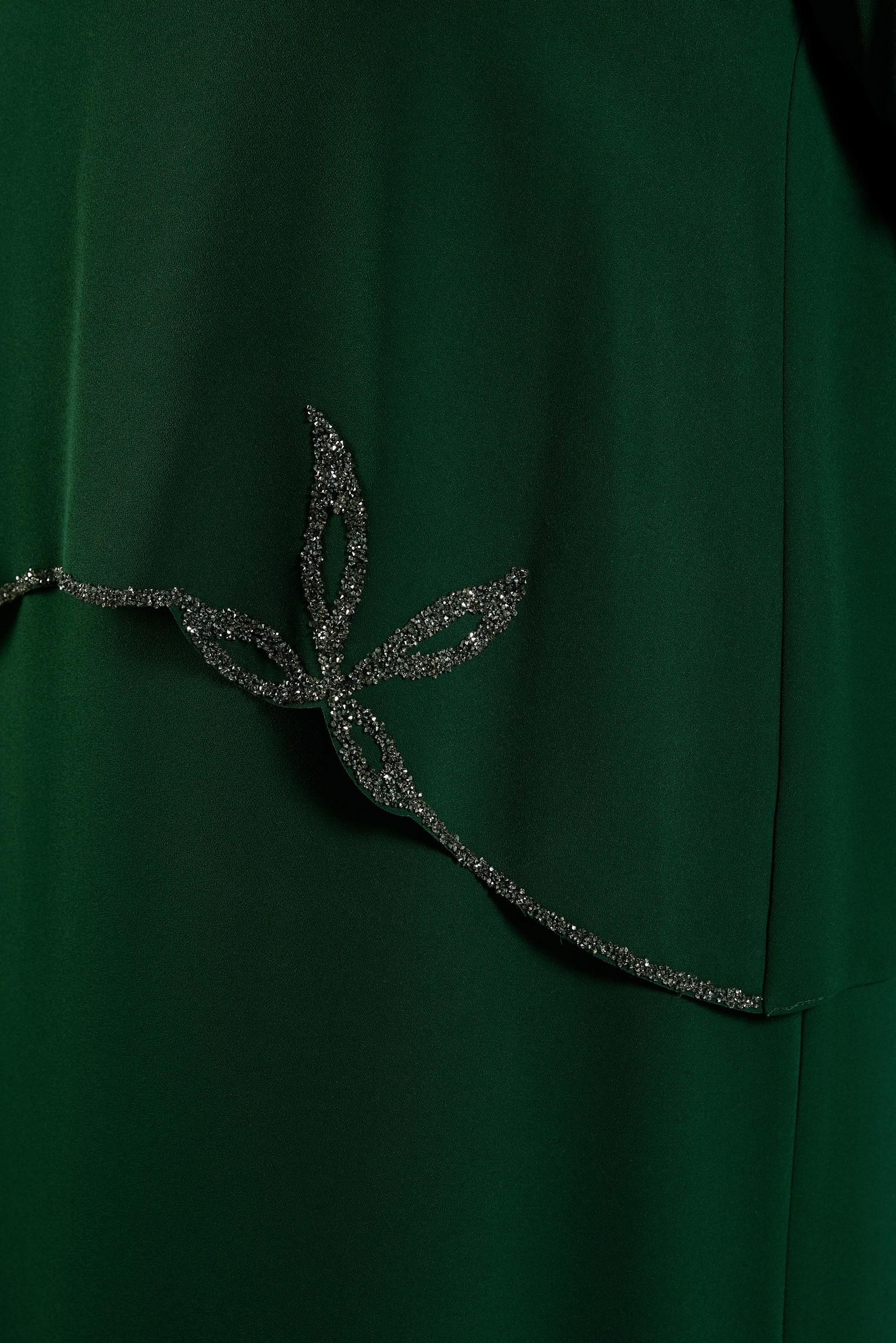 Vêtements hijab VERT ROBE DE SOIRÉE AVEC BIJOU 20622