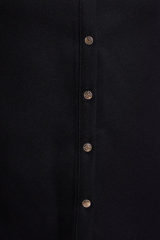 Vêtements hijab NOIR BLOUSE COL CHEMISE 45126 - ALVİNA