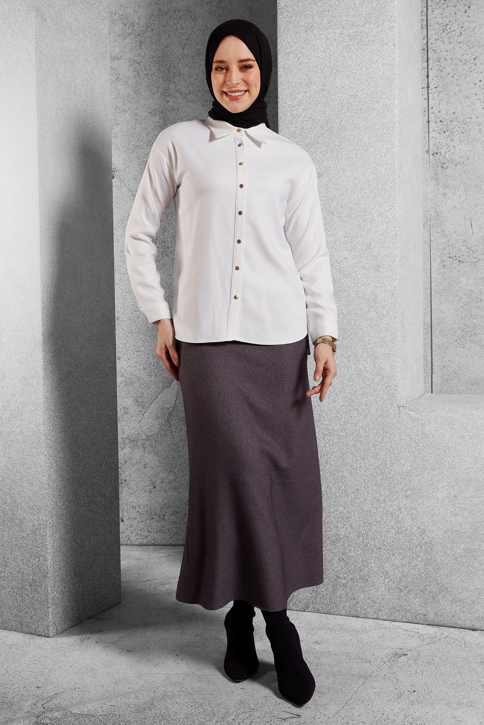 Hijab clothing WHITE SHIRT COLLAR BLOUSE 45126